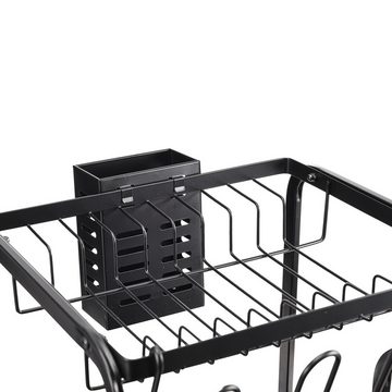 FUROKOY Geschirrständer Abtropfgestell mit Auffangschale, 2 Ebenen, robust und abnehmbar, Geschirrablage im modernen minimalistischen Stil für die Küche.