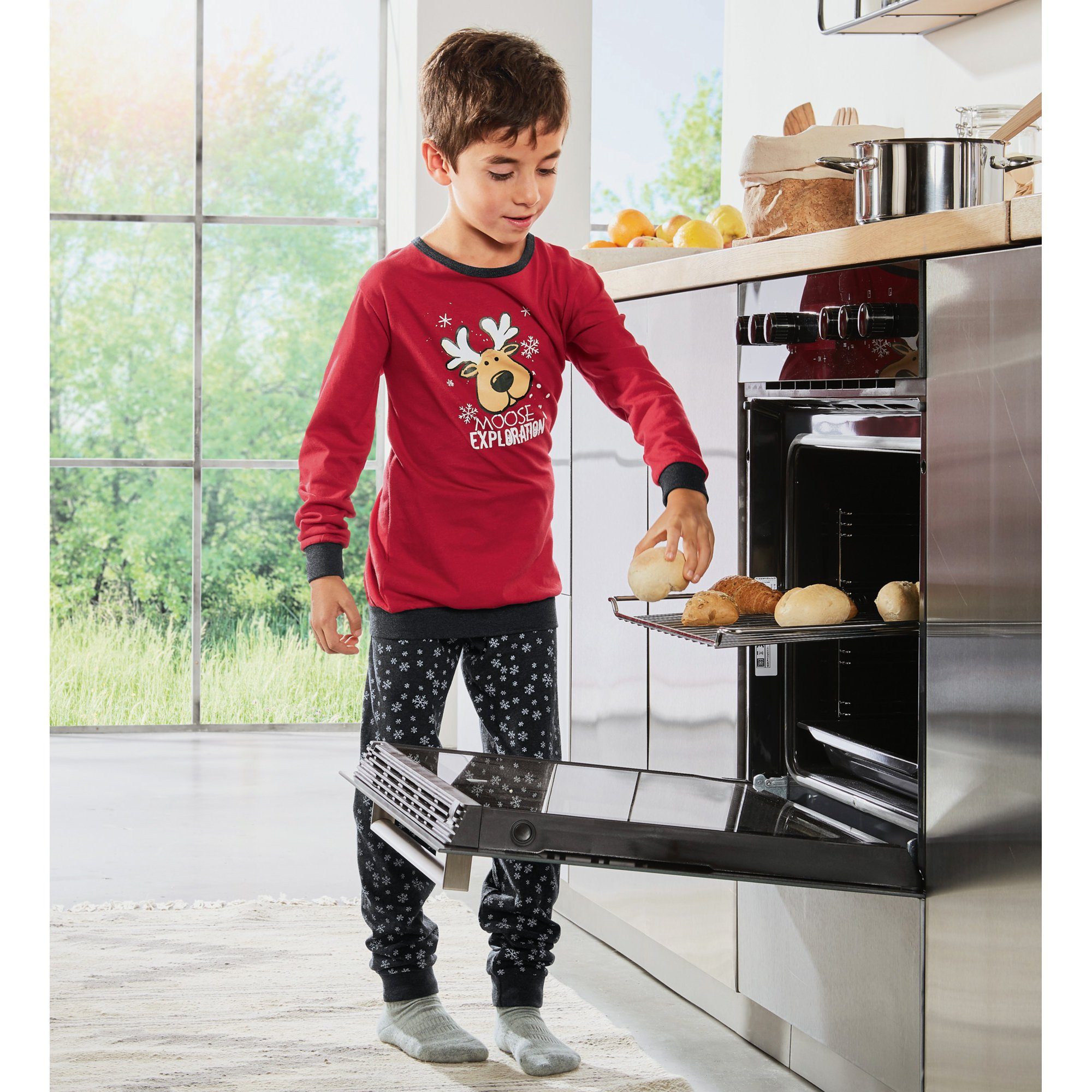 Erwin Müller Pyjama Single-Jersey gemustert Kinder-Schlafanzug