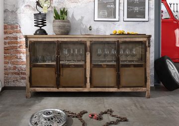 Massivmoebel24 Sideboard Sideboard Mango 180x40x90 braun lackiert HEAVY INDUSTRY #250