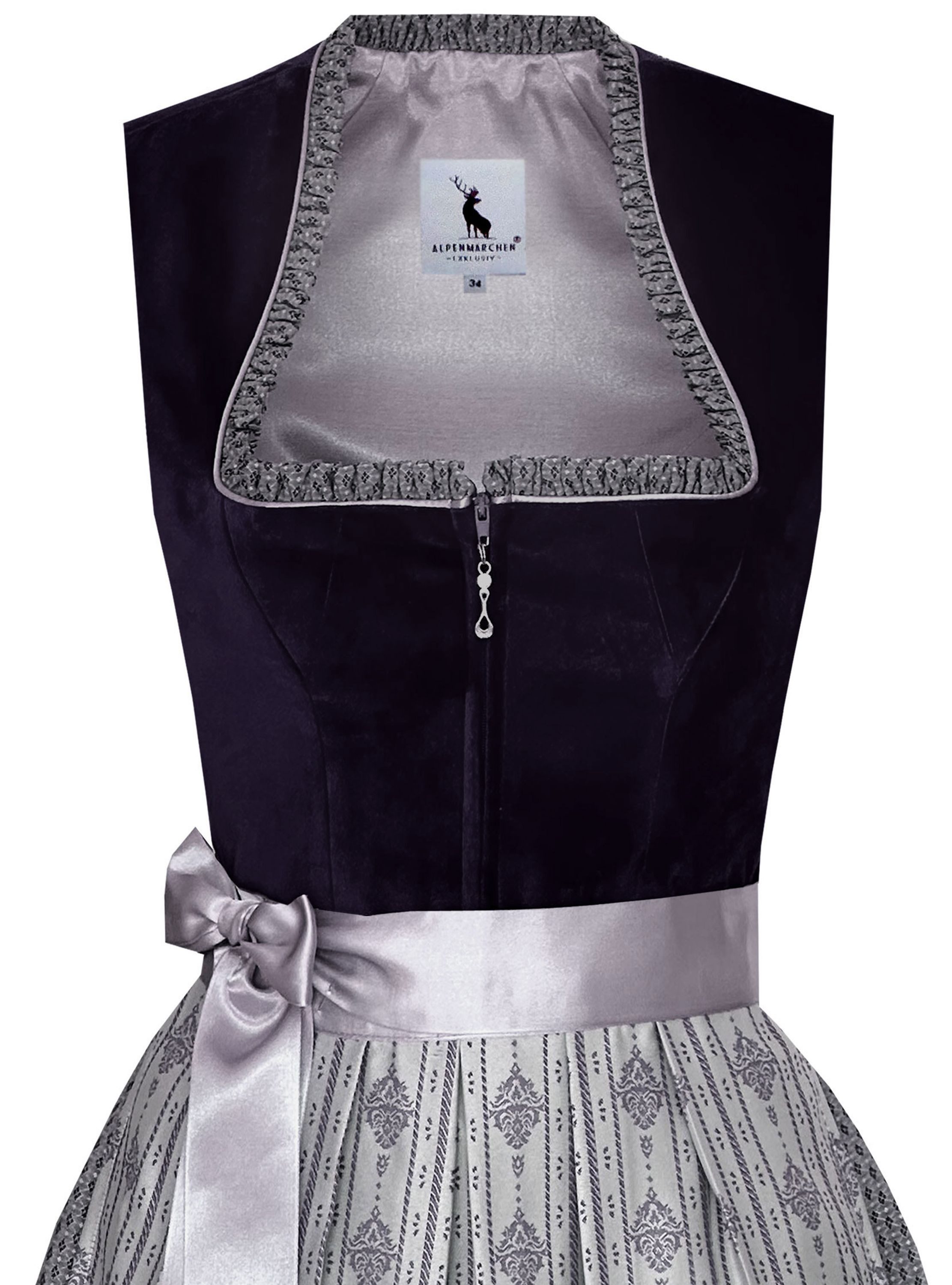 Alpenmärchen Dirndl Langes Dirndl Adele in schwarz - ALM1026 günstig online kaufen