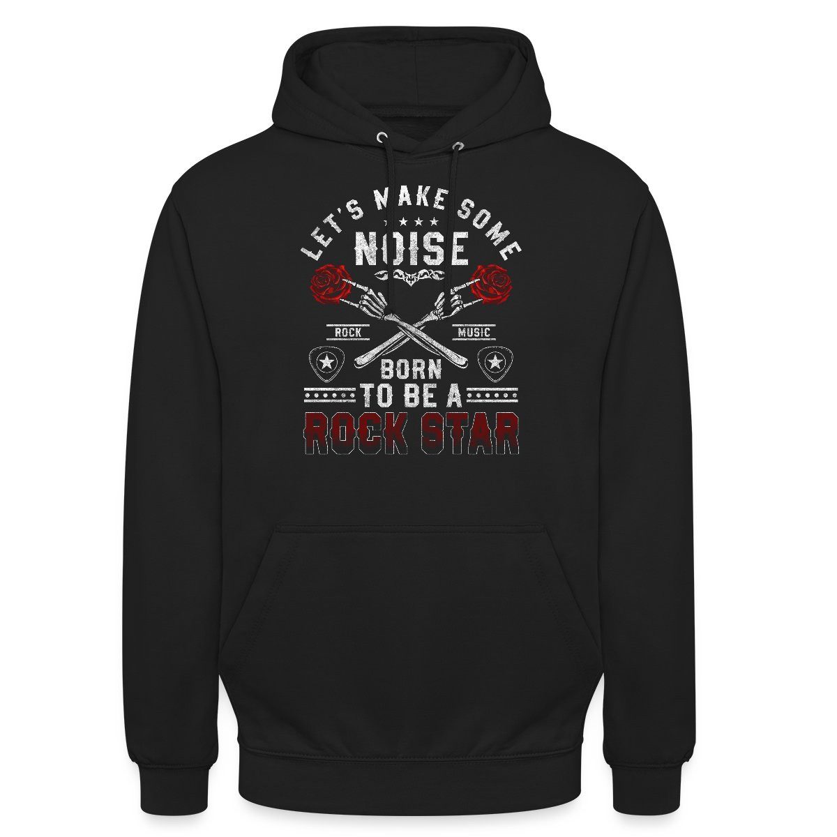Spreadshirt Hoodie Born To Be A Rock Star Lautes Rock Musik Motiv Unisex Hoodie (1-tlg)