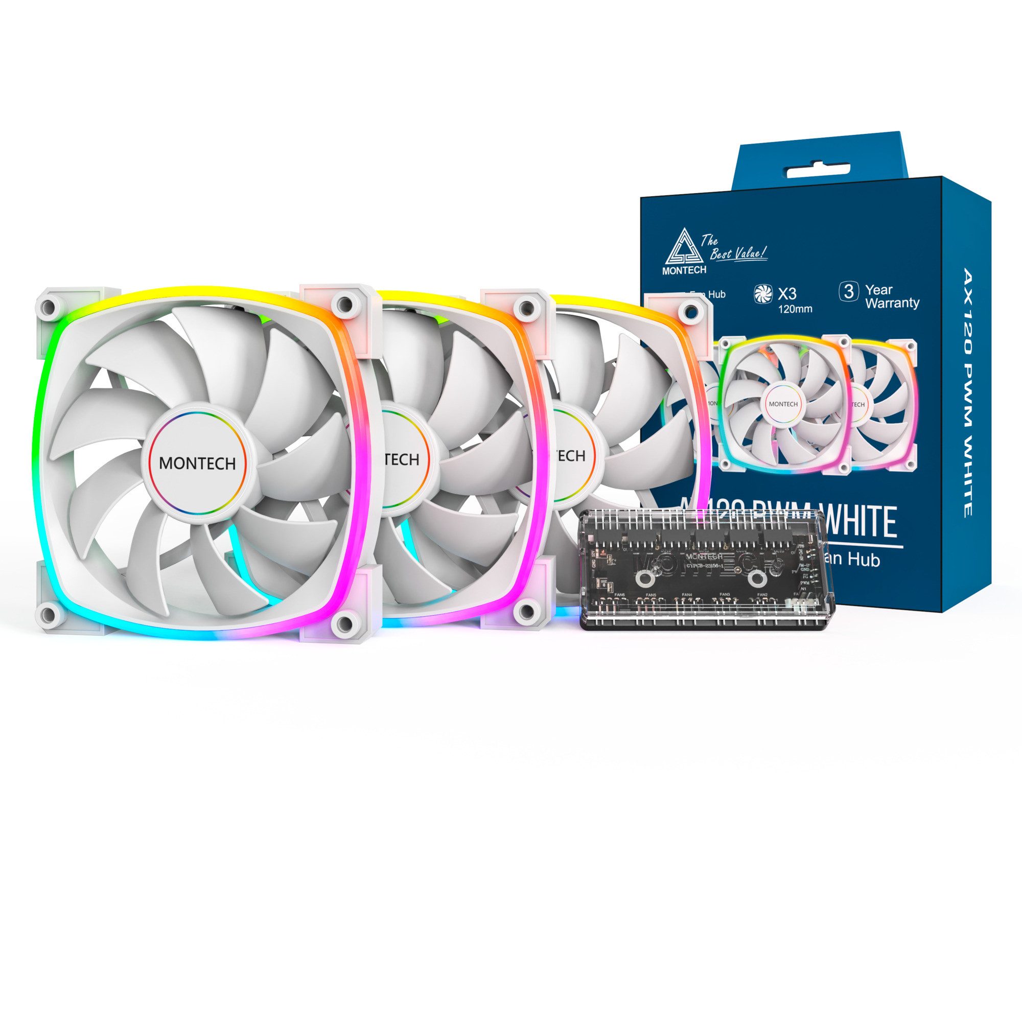 MONTECH Корпус вентилятора Montech AX120 PWM 120x120x25, Корпус вентилятора, (3er