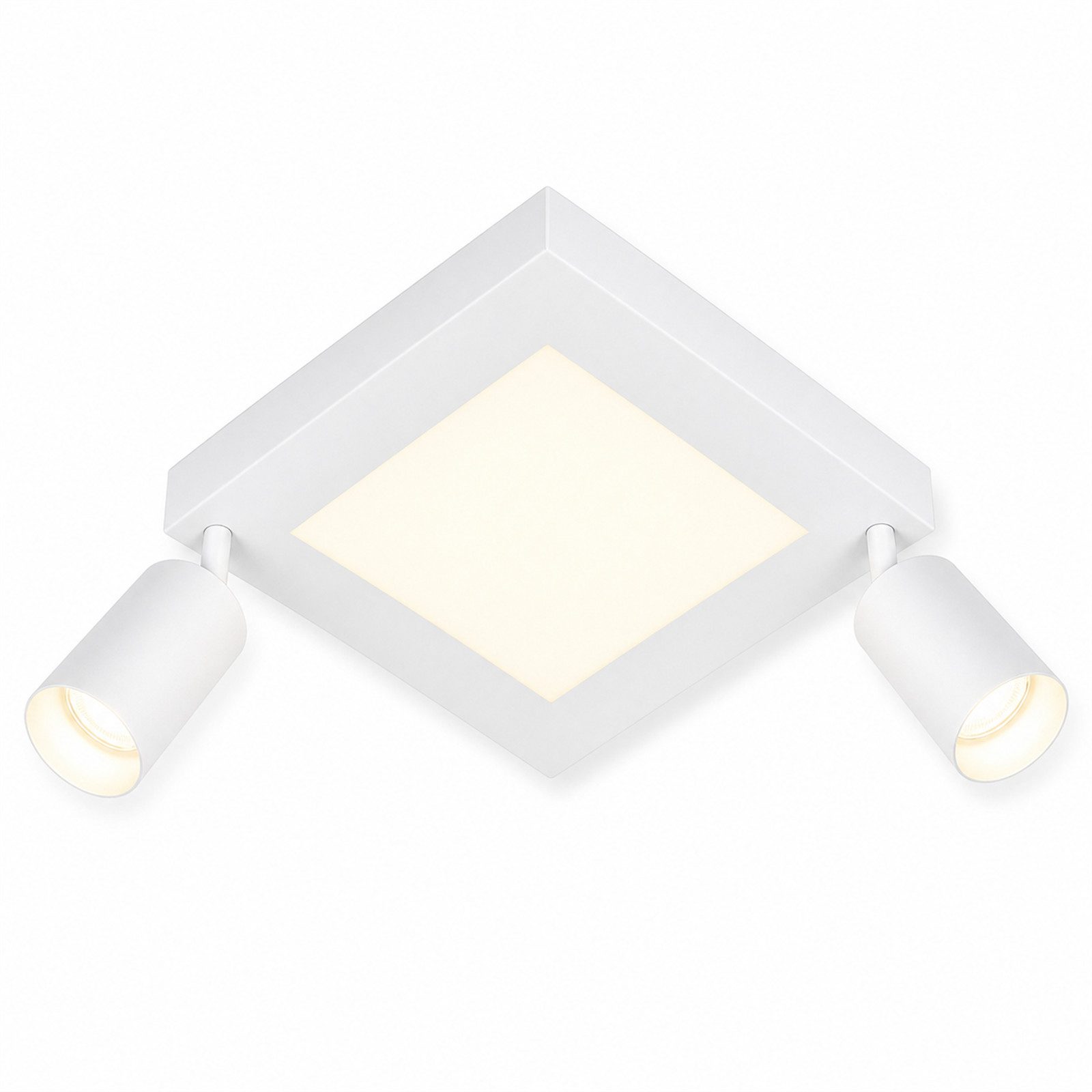 ZMH Deckenstrahler 2 Flammig Schwarz/Weiß 3000K Deckenspot Schlafzimmerlampe für Flur, Augenschutz, Einfache Installtion, LED fest integriert, ohne Leuchtmittel, Schwenkbar 350° GU10 20W (LED Chips) Deckenlampe