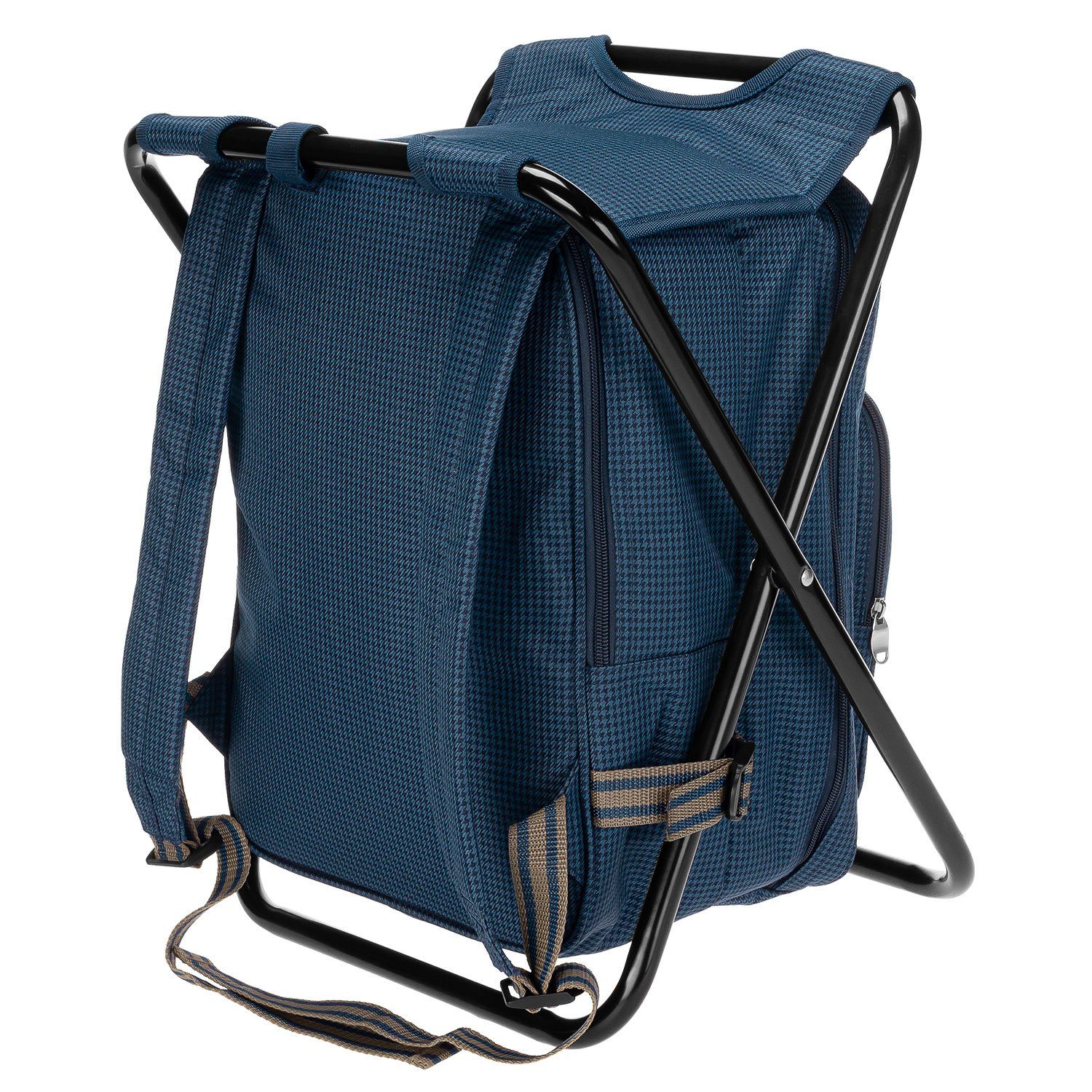 anndora Campingstuhl Picknick Rucksack ohne Inhalt blau mit Tragefunktion