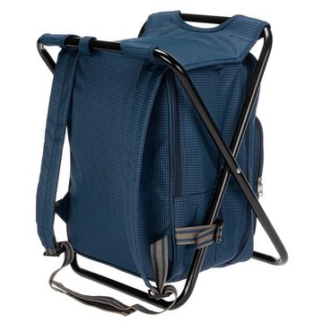 anndora Campingstuhl Picknick Rucksack ohne Inhalt blau mit Tragefunktion