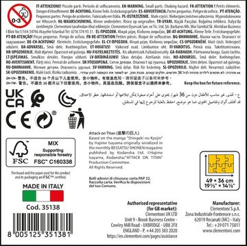 Clementoni® Puzzle Premium Animé-Collection, Attack on Titan, 500 Puzzleteile, Made in Europe; FSC® - schützt Wald - weltweit