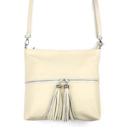 ITALYSHOP24 Schultertasche Made in Italy Damen Leder Tasche Crossbody, als Handtasche, Umhängetasche, CrossOver tragbar