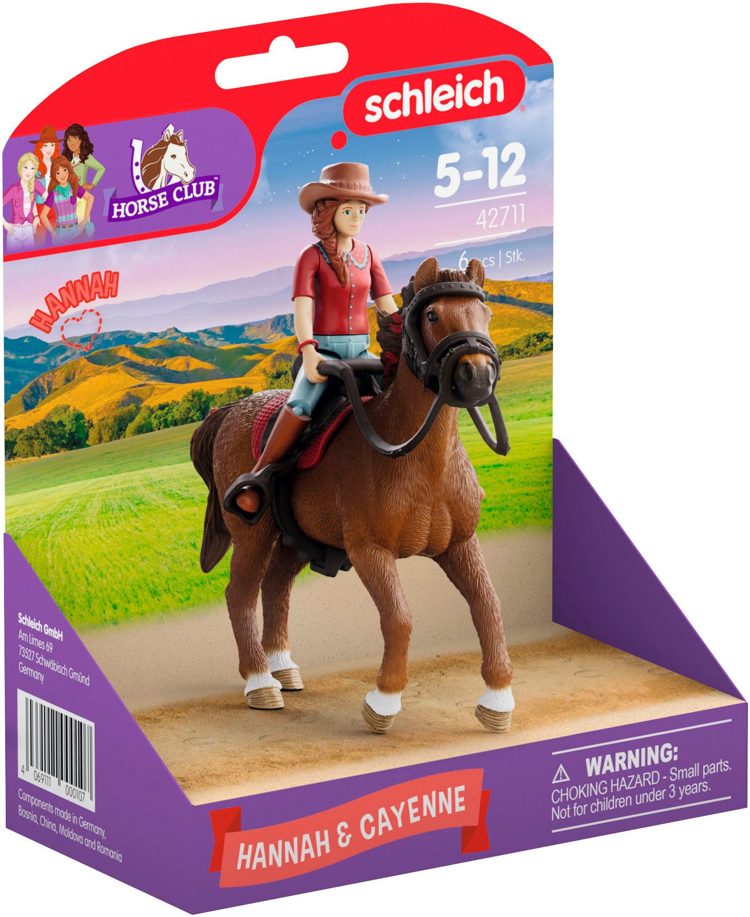 Schleich® Spielfigur HORSE CLUB, Hannah & Cayenne (42711), Made in Europe