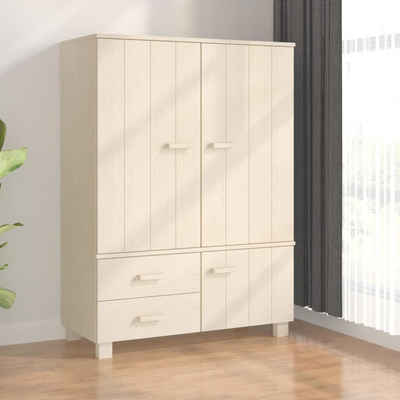 vidaXL Kleiderschrank Kleiderschrank HAMAR Honigbraun 99x45x137 cm Massivholz Kiefer (1-St)