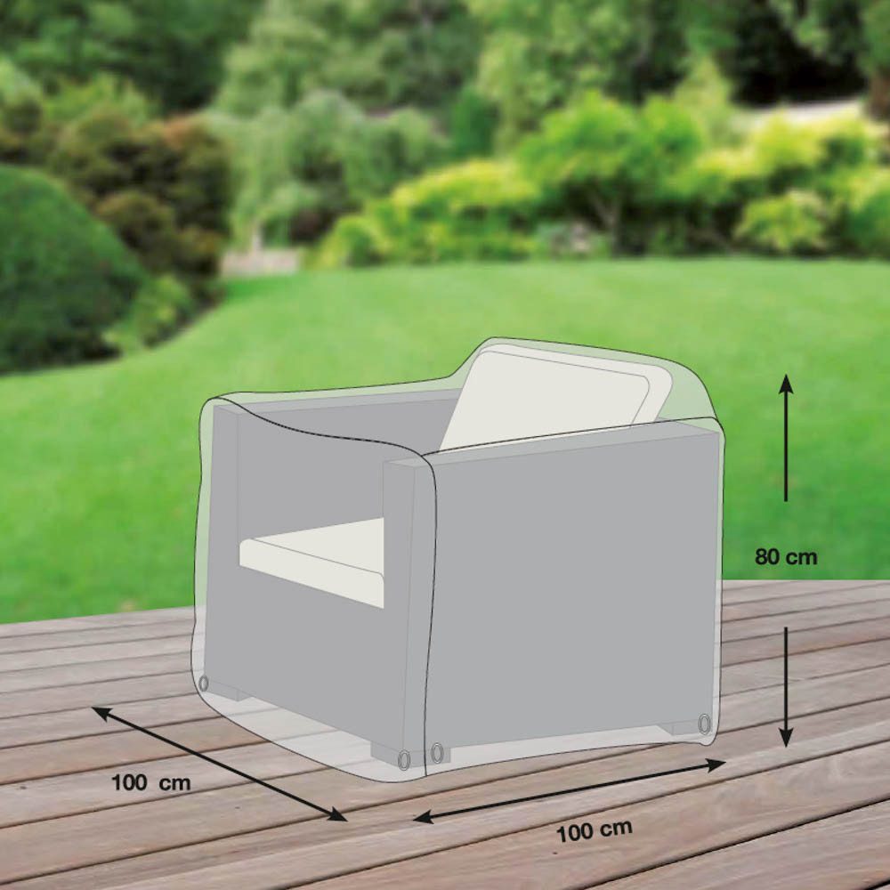 GWM GmbH Gartenmöbel-Schutzhülle Loungesessel Abdeckung Grau 100x100x80cm Oxford 600D Wasserdicht