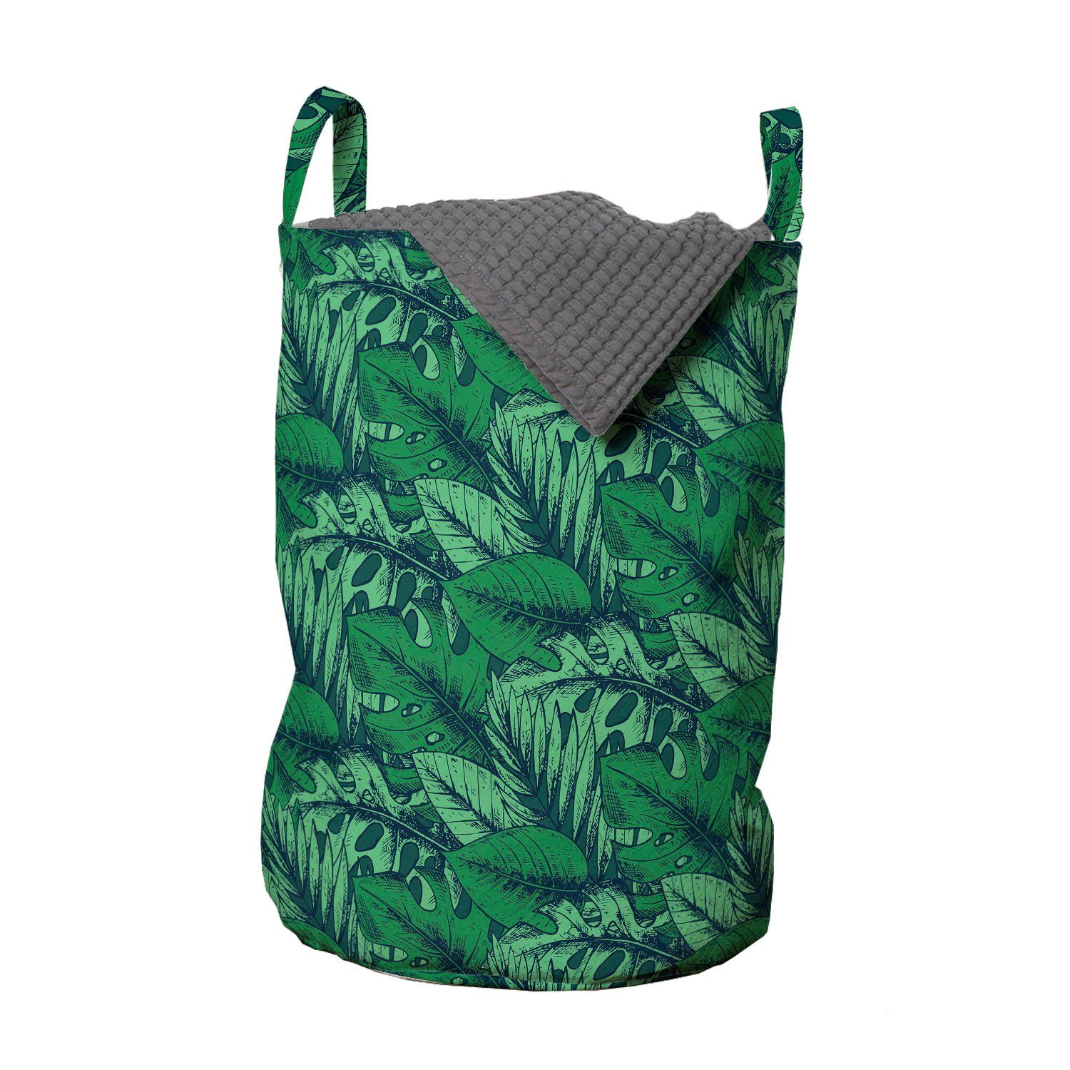 Abakuhaus hawaiisch Regenwald Tropischer Waschsalons, für Wäschekorb Griffen Blätter Wäschesäckchen mit Kordelzugverschluss