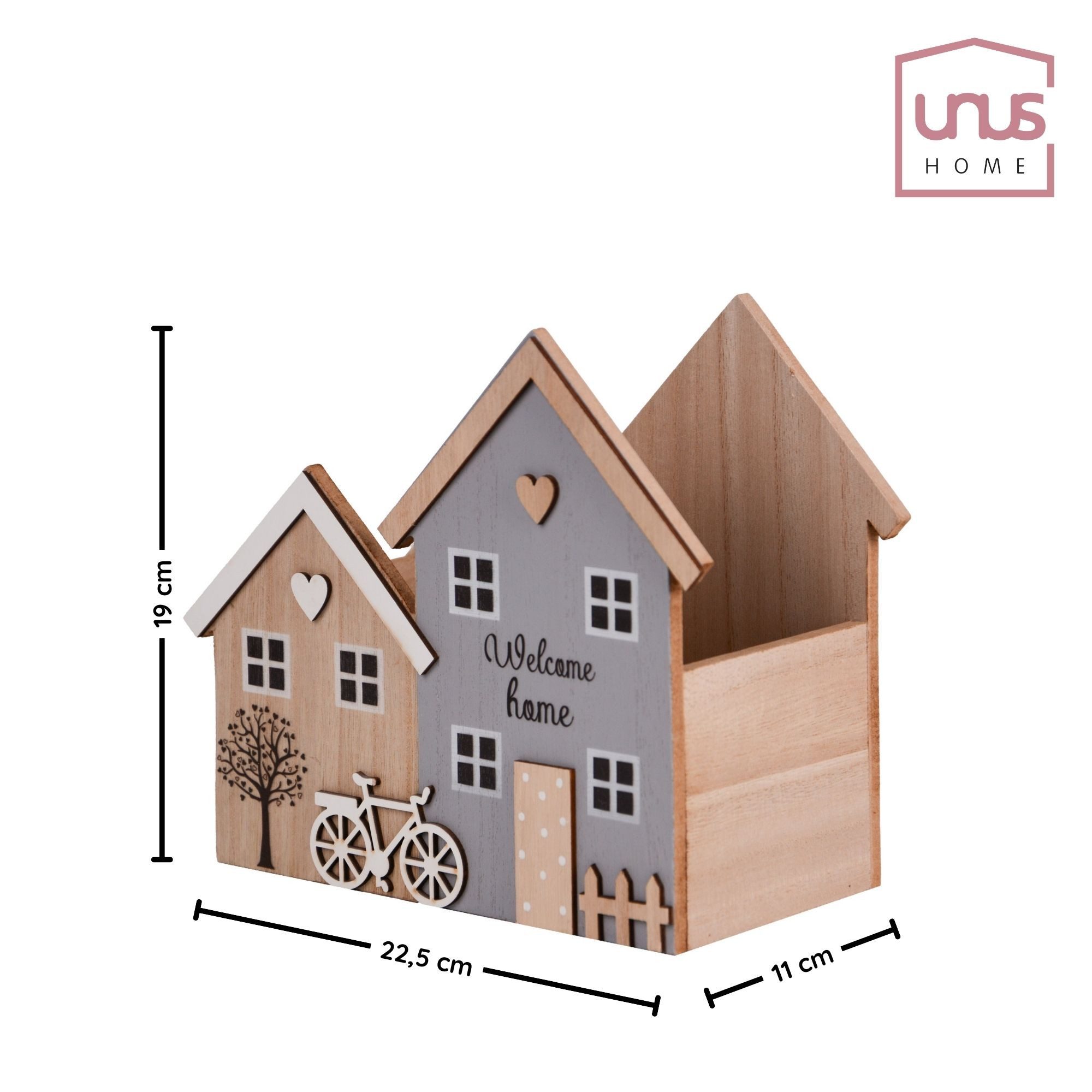 UNUS HOME Dekokiste Dekobox Holzhäuser (natur), Liebevoll gestaltete Holzhäuser, praktische Aufbewahrung, dekorativ. – Bild 5 von 5