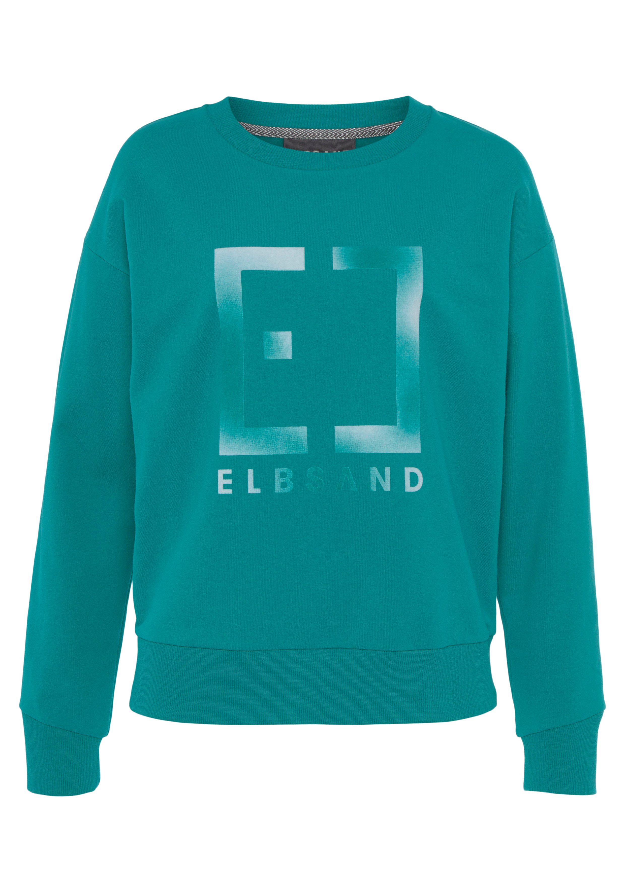 mit Sweatshirt grün Elbsand Fionni großem Logoprint