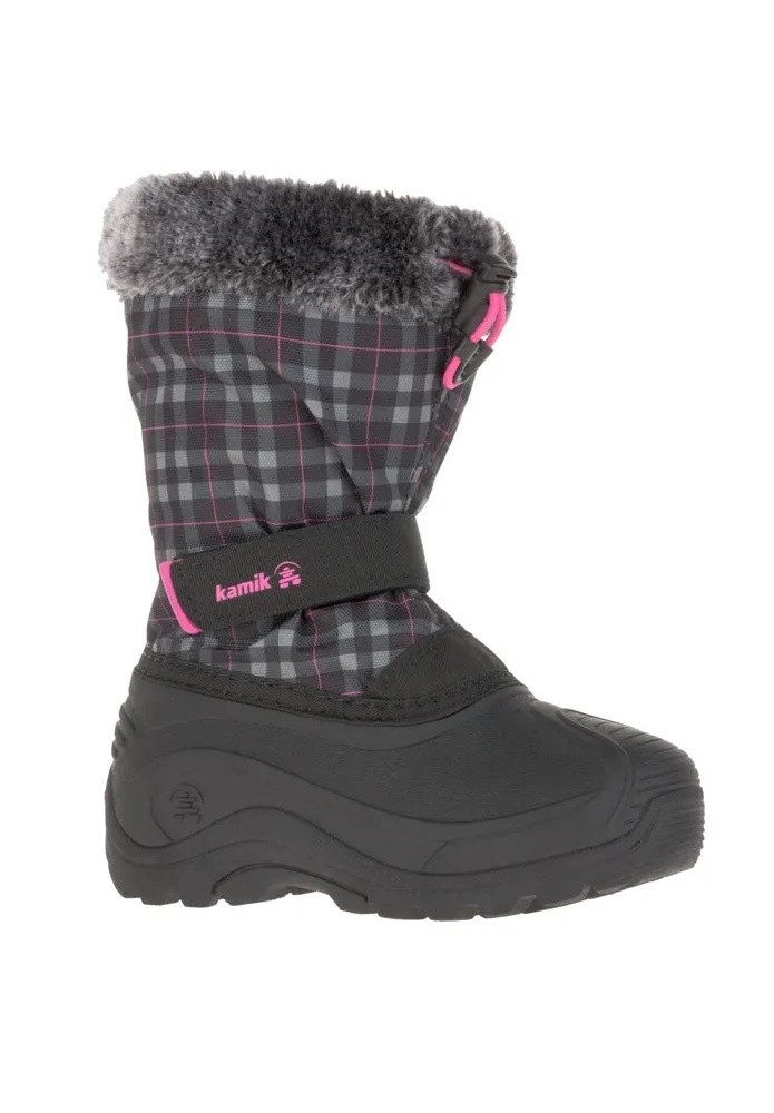Kamik Winterschuhe Mini - nahtversiegeltes Nylon, Kunstfell-Schneekragen Winterstiefel