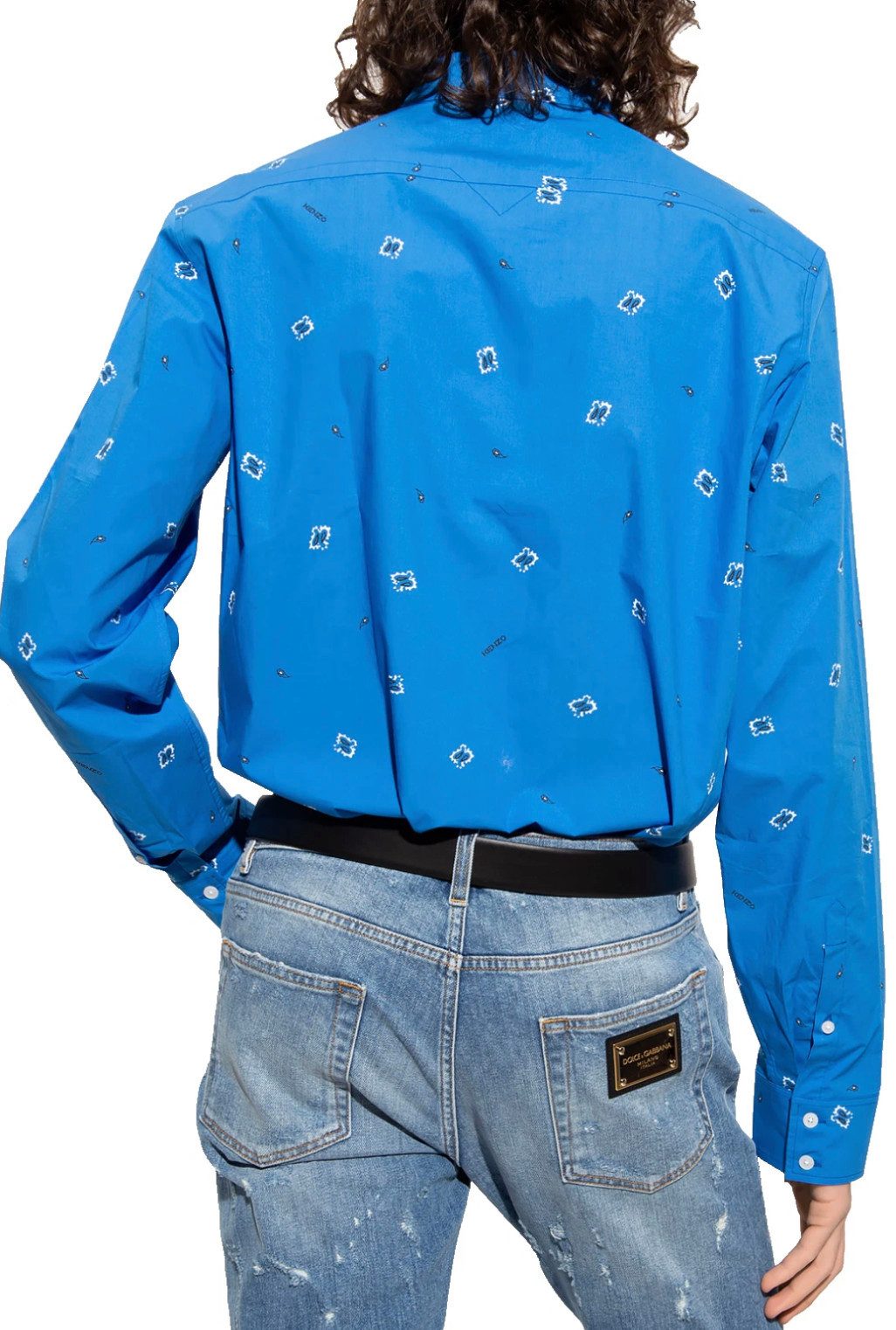 KENZO Langarmhemd Bandana Print Button-Down Hemd Minimalistische Stickerei-Details im Allover-Print