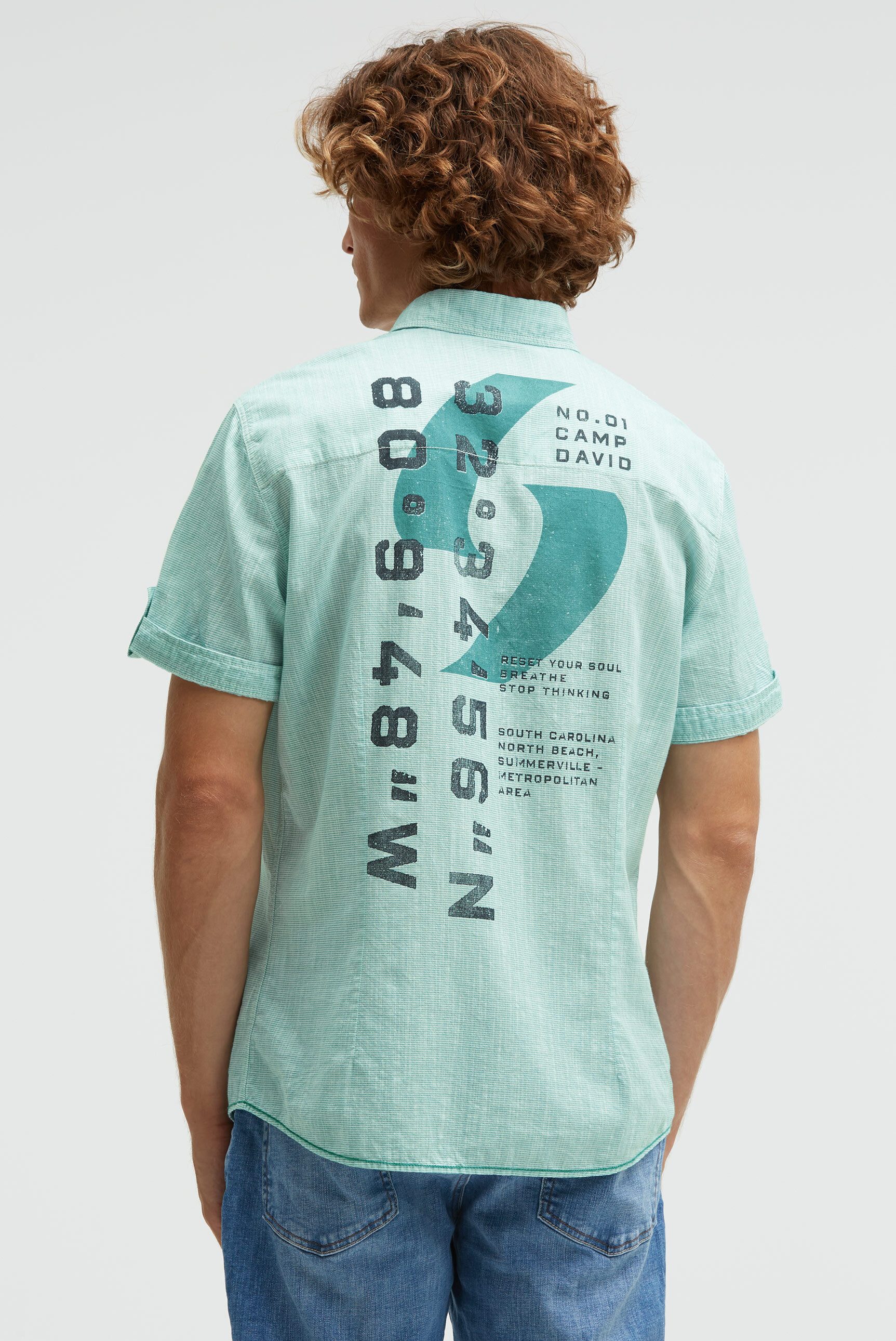 CAMP DAVID Kurzarmhemd mit Turn-Up-Ärmel