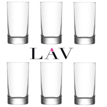 LAV Glas Wassergläser Set 6 teilig Trinkglas Gläser Füllmenge 150 ml Saftgläser, Glas, Spülmaschinenfest