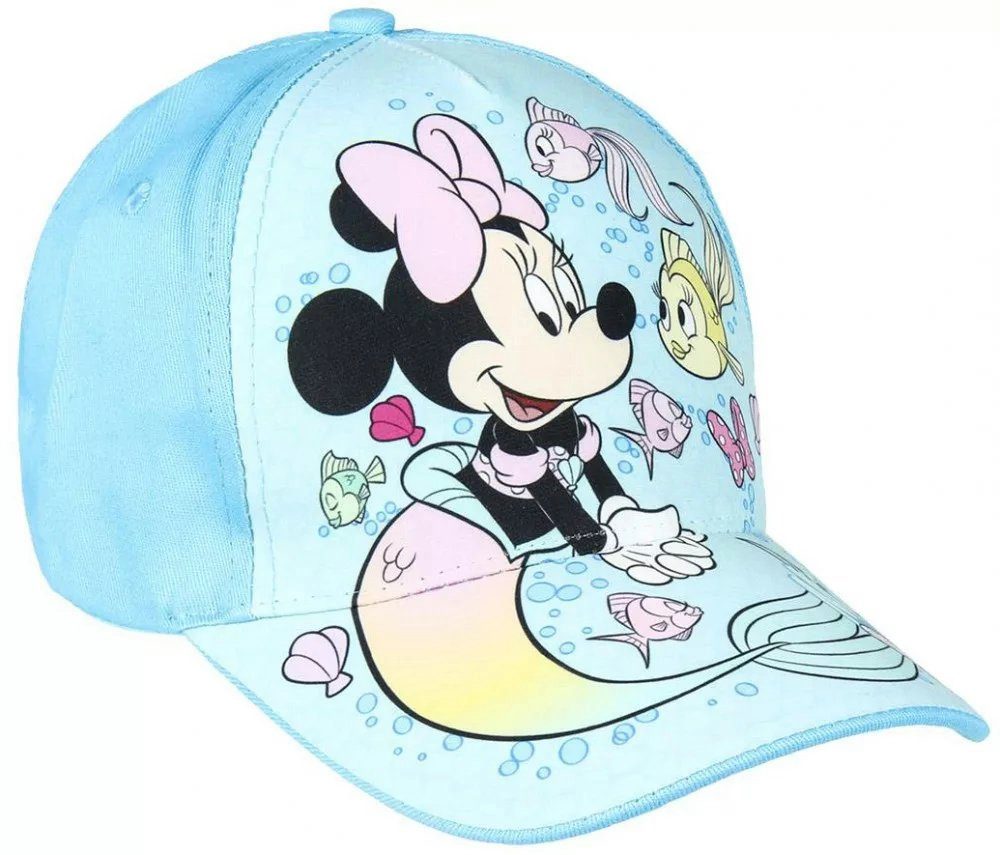 Disney Minnie Mouse Baseball Cap Minnie Maus Meerjungfrau Kinder Basecap Kappe GR. 51, zwei Motive zur Wahl Blau