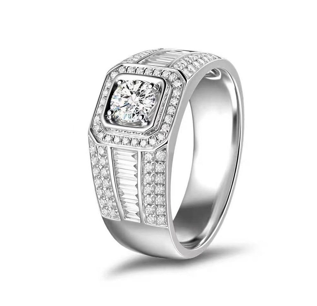 Jumpeak Trauring Im Labor gezüchteter Diamant,0.5ct, D, VS1,3EX, Unisex,Ehering, Geschenk ideen für frau, Geschenke für Ehemänner, Geschenke für Paare
