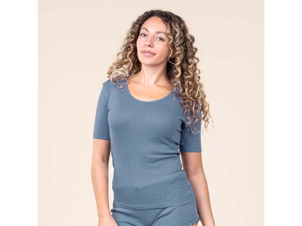 LIVING CRAFTS Pyjama Living Crafts Bio-Damen-Schlafshirt 'ROOS' mit Run