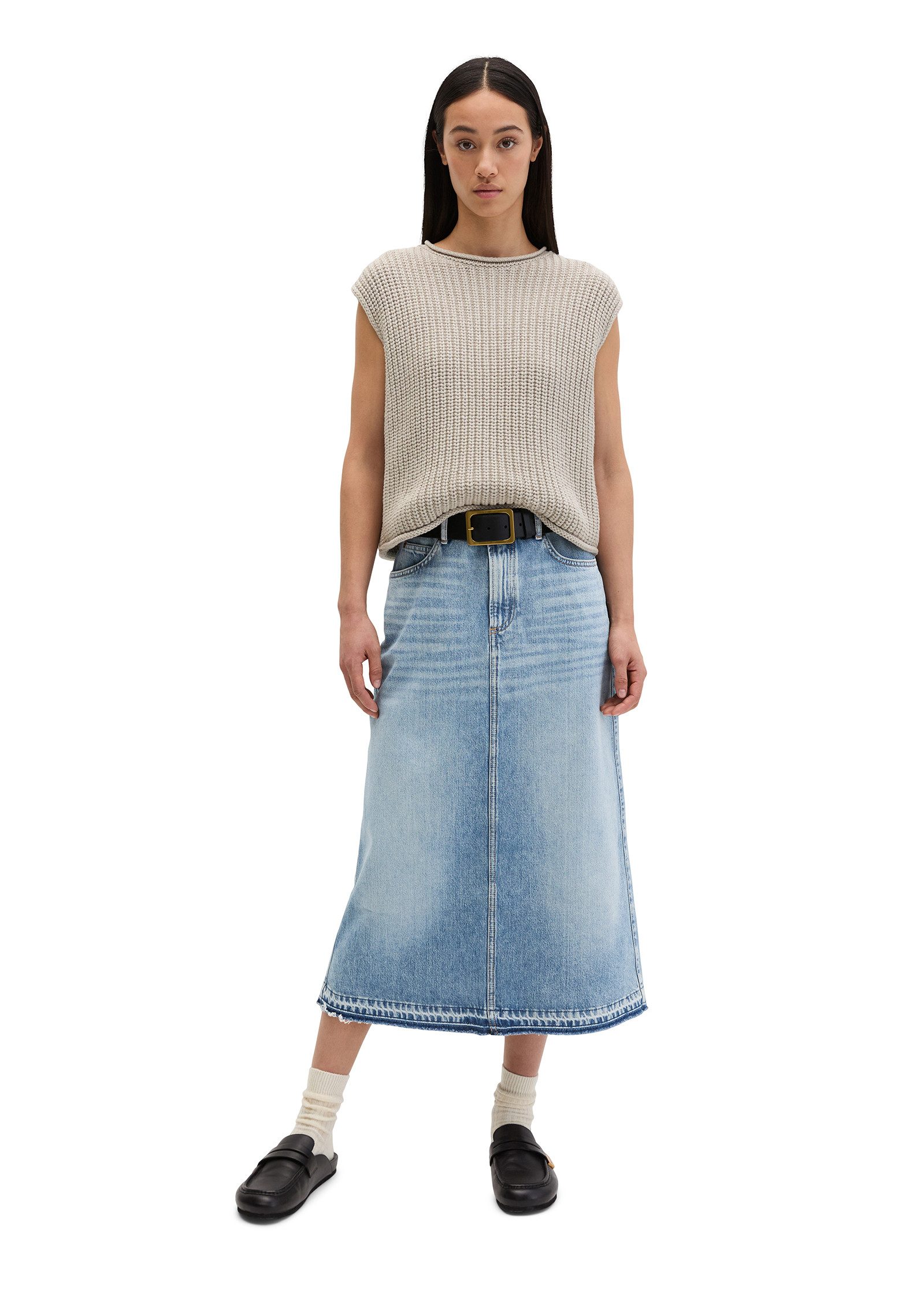 Marc O'Polo Jeansrock aus Rigid Denim ohne Elasthan – Bild 5 von 5