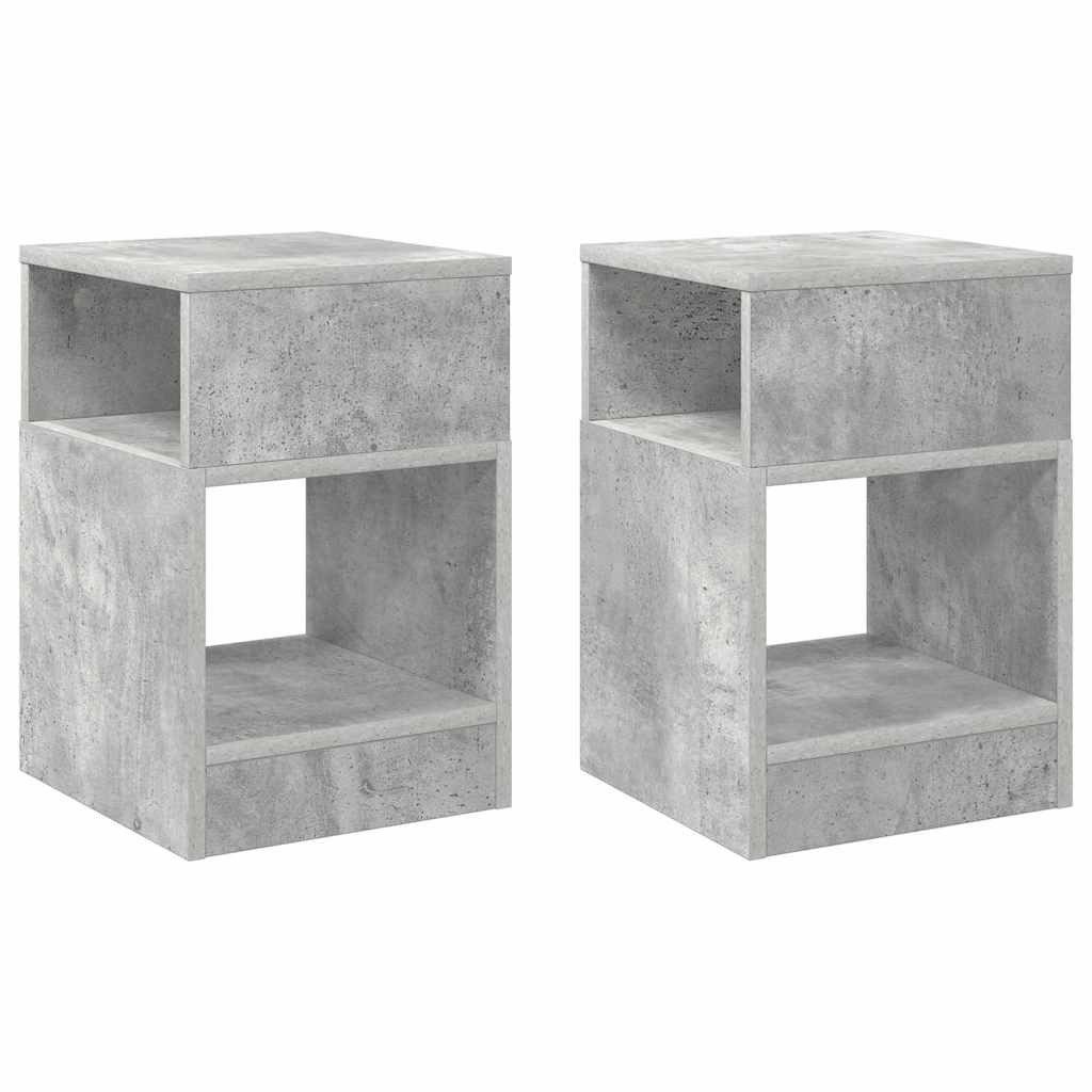 vidaXL Beistelltisch Beistelltisch 2 stk. Beton Grau 30,5 x 30 x 45 cm Holzwerkstoff (2-St)