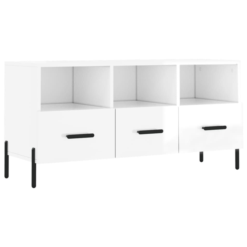 vidaXL TV-Schrank TV-Schrank Hochglanz-Weiß 102x36x50 cm günstig online kaufen