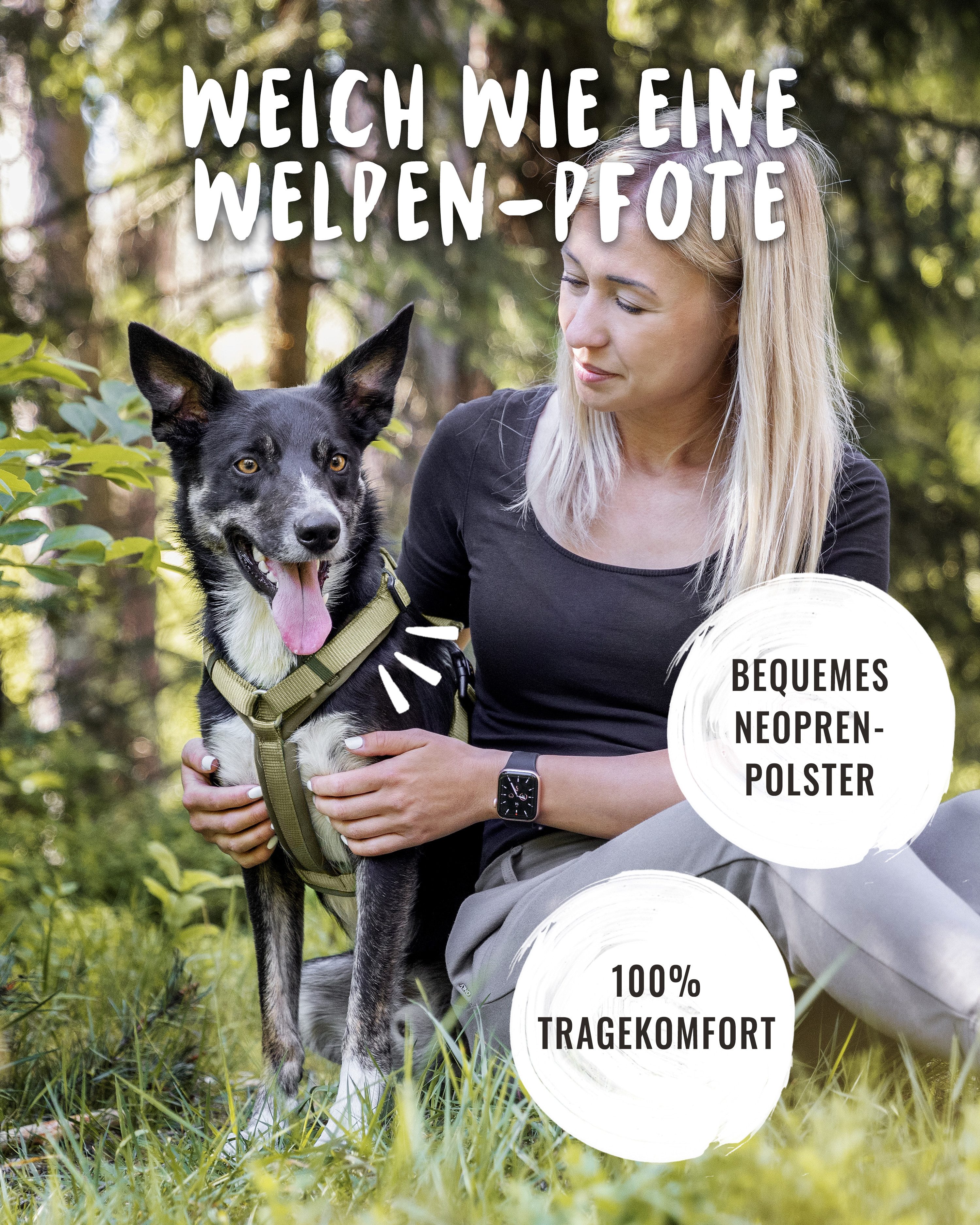 Rudelkönig Hunde-Geschirr Gepolstertes Brustgeschirr mit Haltegriff, günstig online kaufen