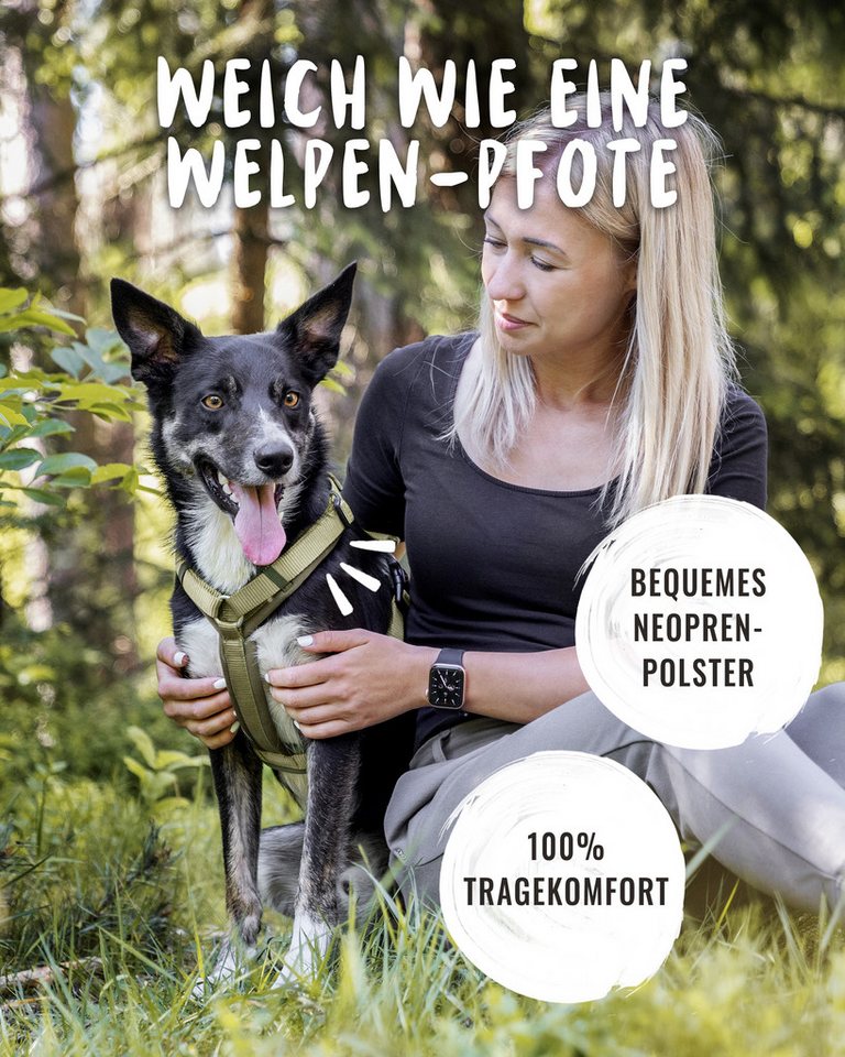 Thumbnail - Rudelkönig Hunde-Geschirr Gepolstertes Brustgeschirr mit Haltegriff, Verstellbares Hundegeschirr, Nylon, Neopren, Sicher...