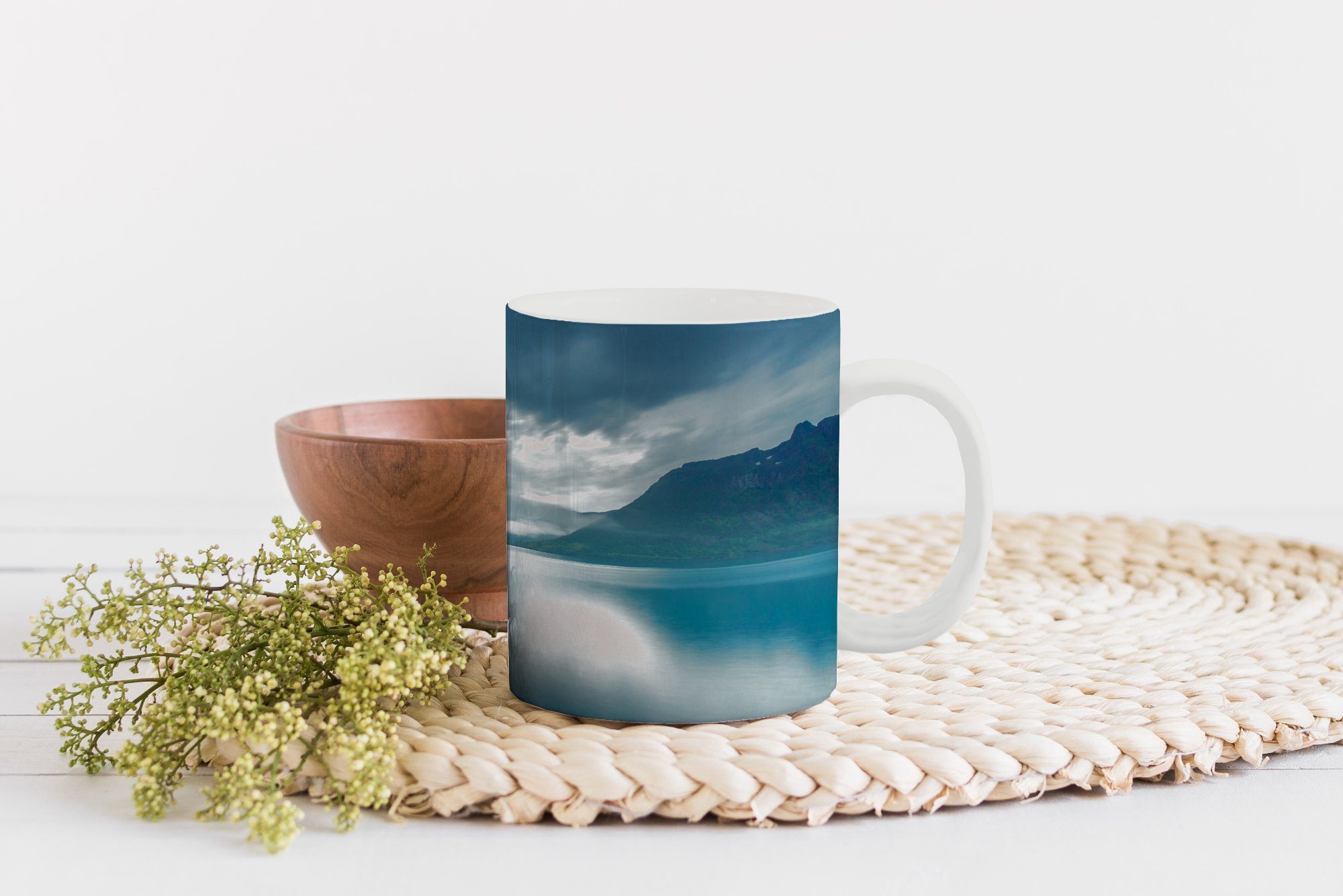 MuchoWow Tasse Norwegen Teetasse, Kaffeetassen, Geschenk Teetasse, Meer - Keramik, Becher, - Blau