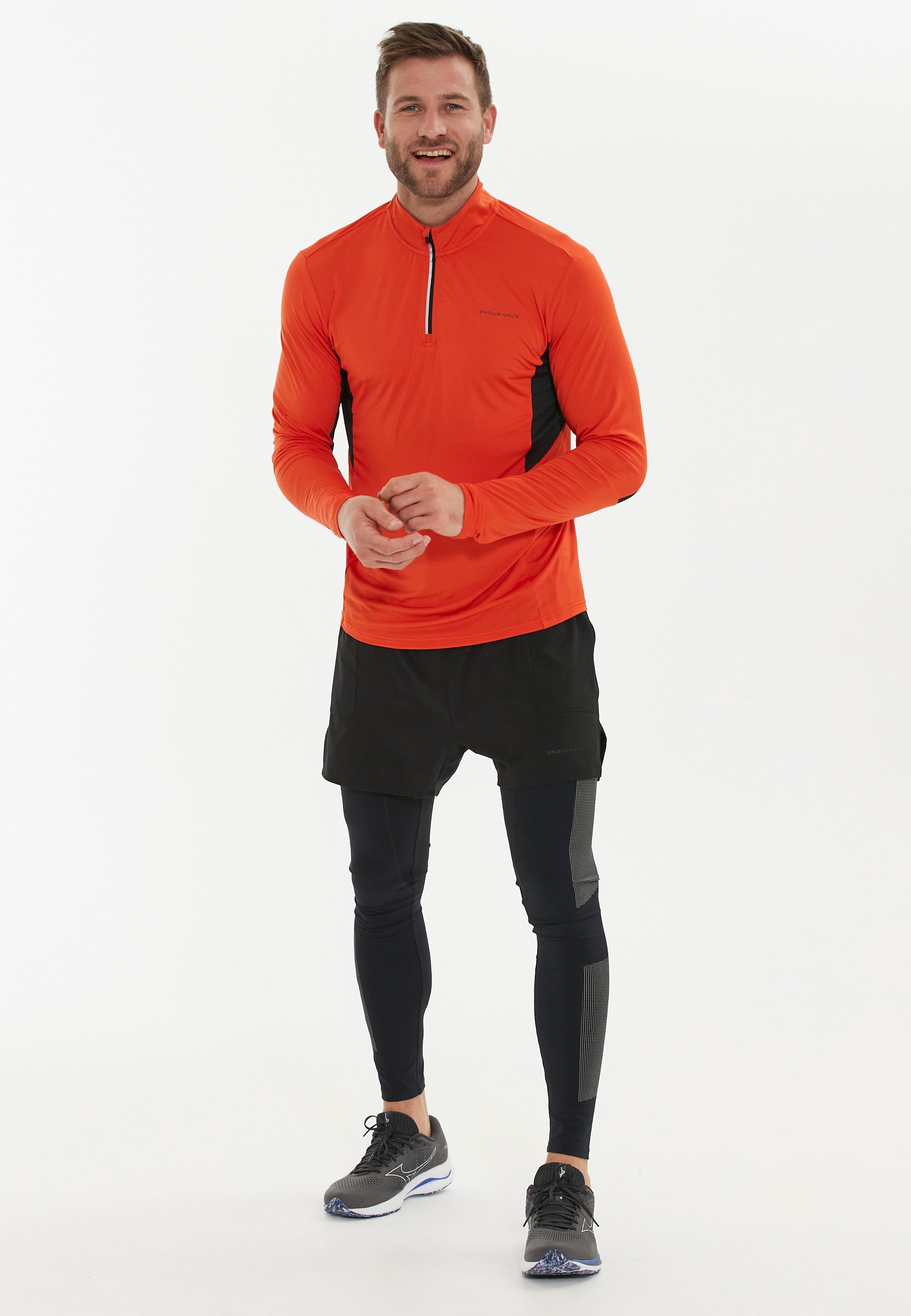 hochwertiger LANBARK Sportausstattung mit (1-tlg) ENDURANCE orange Langarmshirt