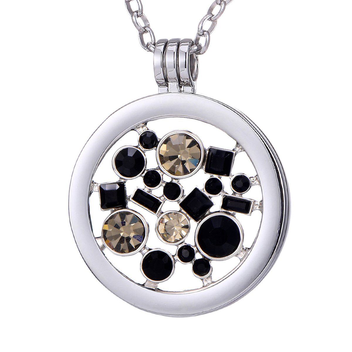 Morella Kette mit Anhänger Damen Halskette 70 cm mit Coin 33 mm (2-tlg), Si günstig online kaufen