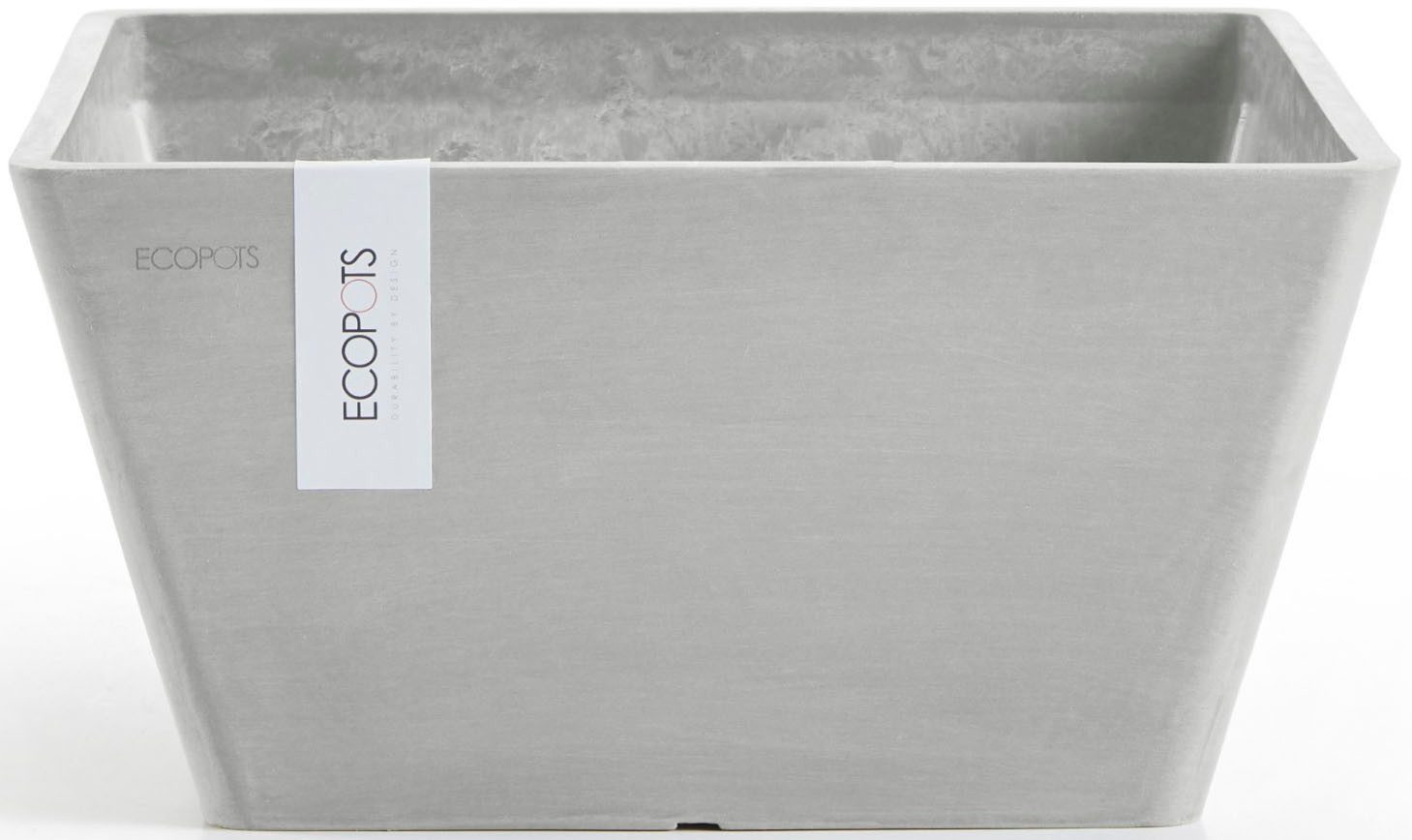 ECOPOTS Blumentopf Berlin 40 Weißgrau, für innen und außen: frostsicher, bruchsicher und lichtbeständig