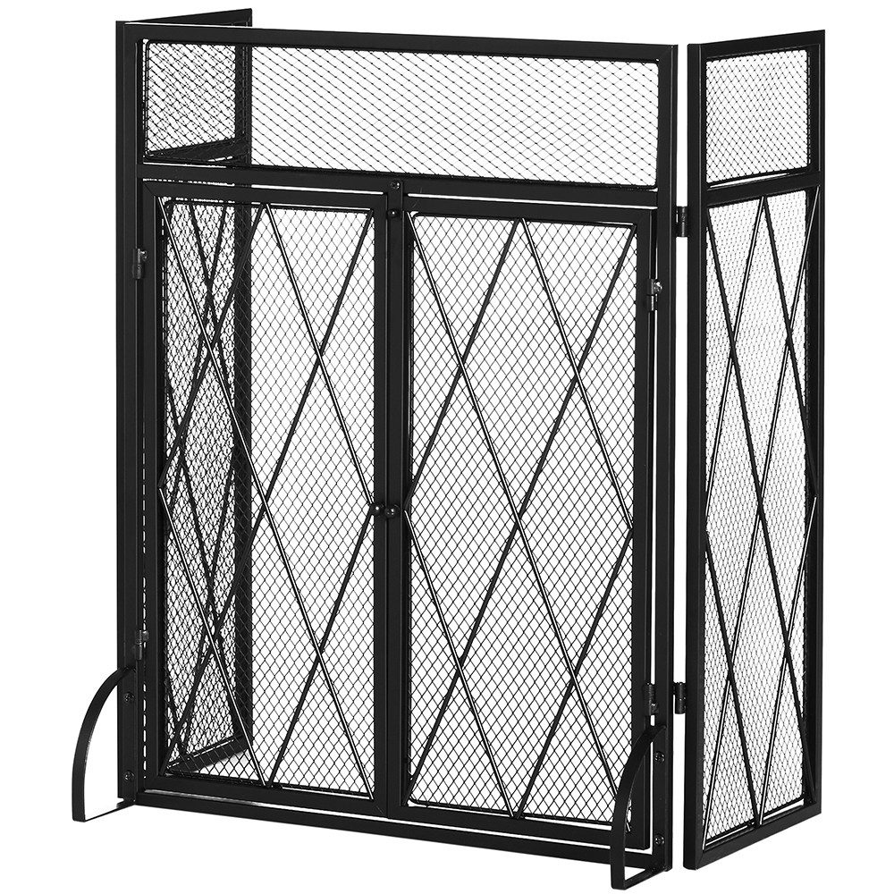 FELIXLEO Охранник печки Funkenschutzgitter Schmiedeeisen Schwarz 3 teilig sicher Kamin (1 St)