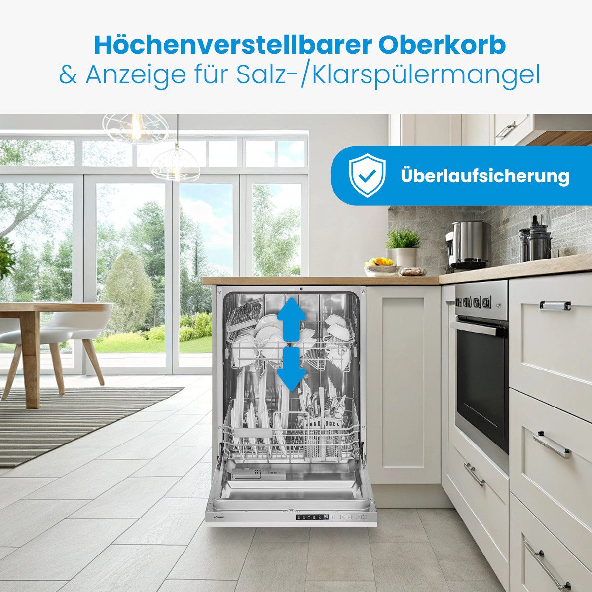BOMANN vollintegrierbarer Geschirrspüler GSPE 7420, 45 cm vollintegrierbar, 10 Maßgedecke, OHNE Möbelfront – Bild 5 von 5