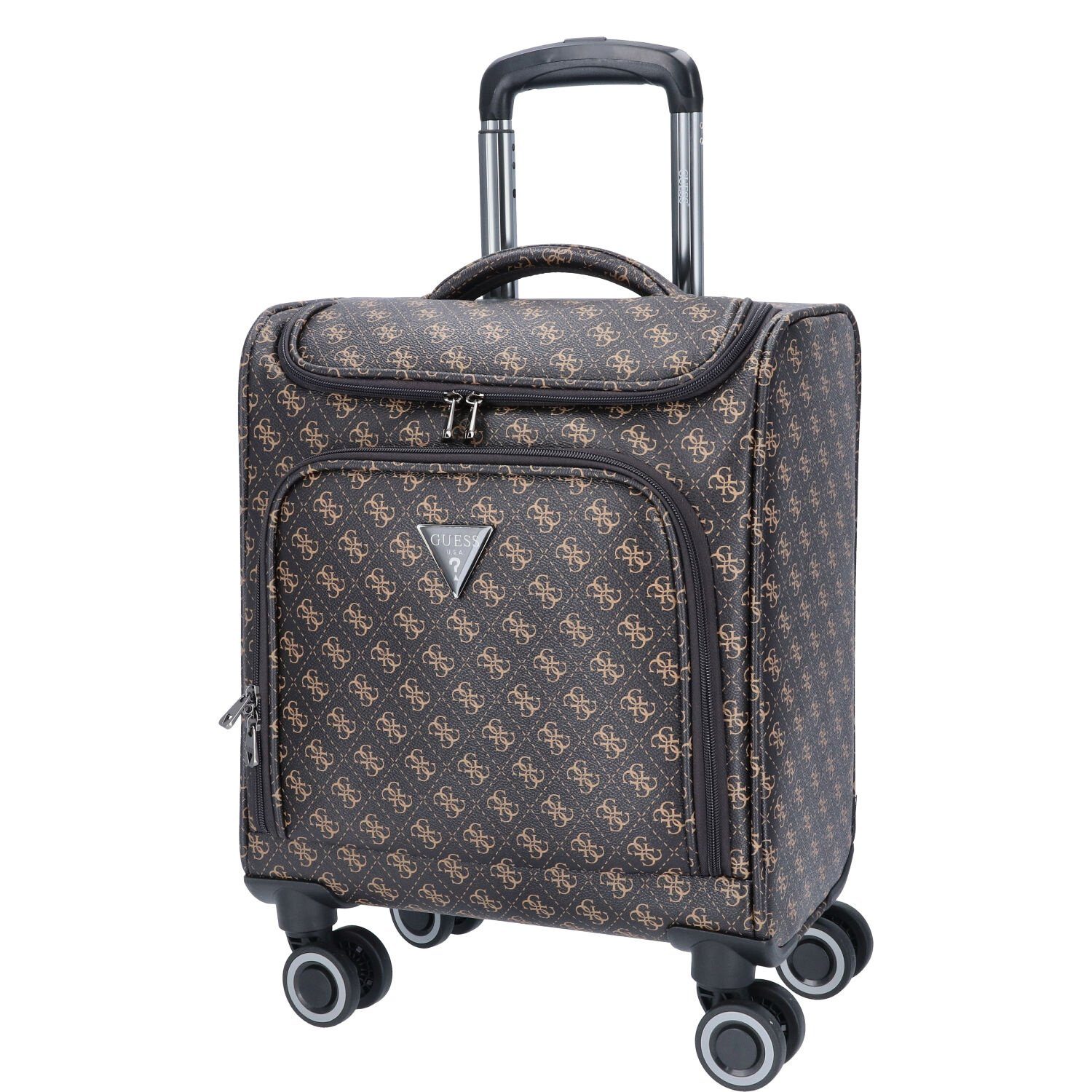 Guess Koffer GUESS 4-Rad Trolley Wheeled Underseater Divvy Brown, 4 Rollen Rollen