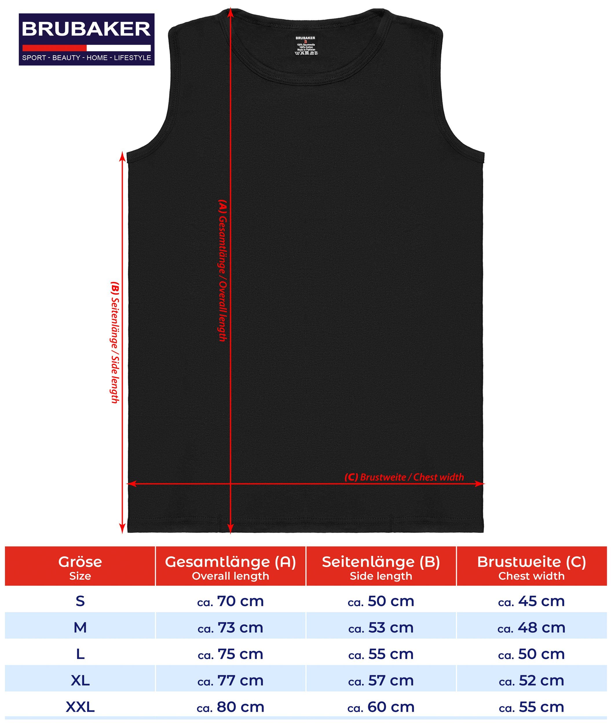 BRUBAKER Muskelshirt Tank Top Unterhemd mit Rundhals Ausschnitt (5er-Pack) Baumwolle Herren Tanktop, Extra Lang für Männer, Schlicht Basic – Bild 5 von 5