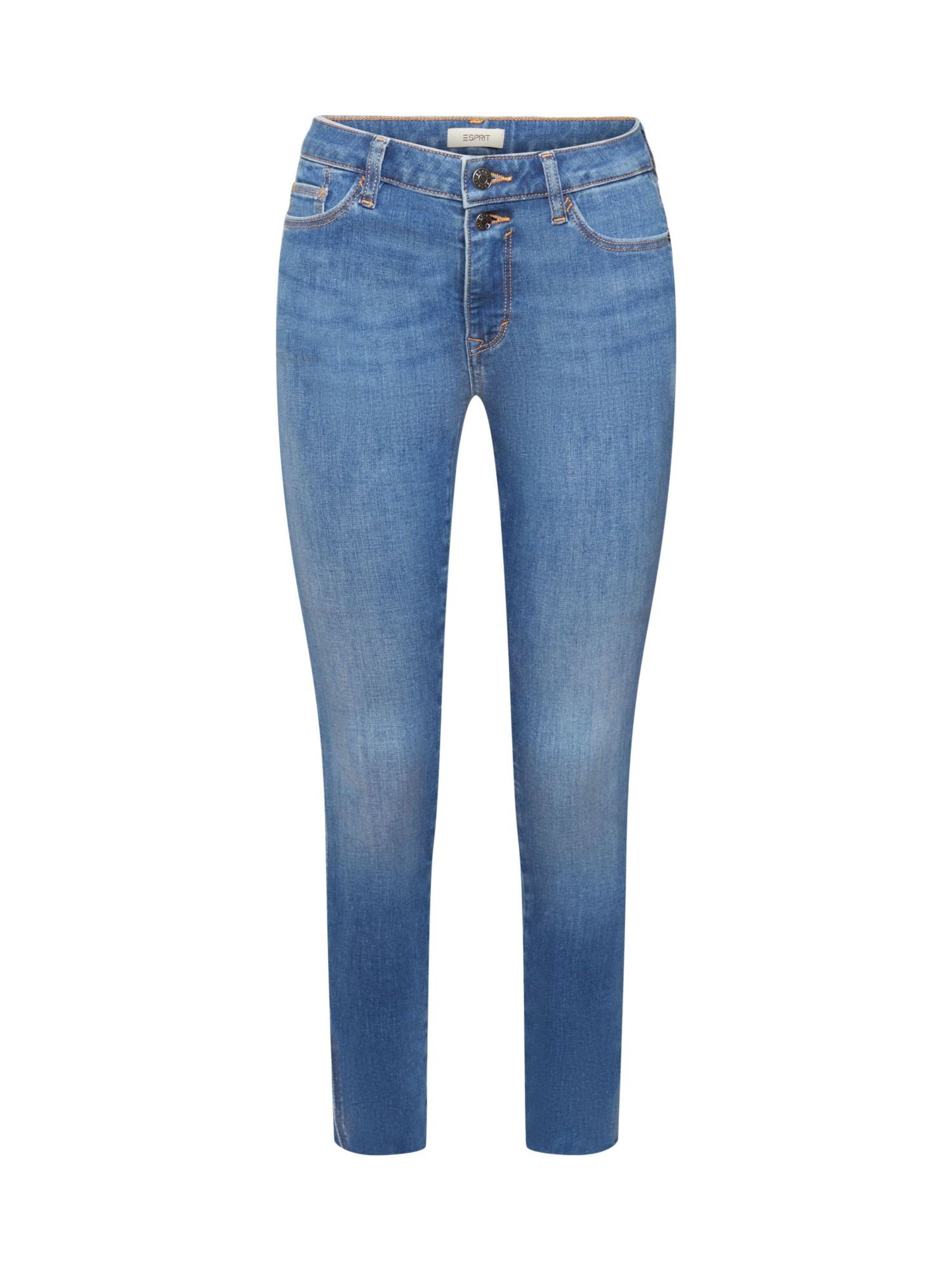 Skinny BLUE Stretch-Jeans High-Rise-Jeans Esprit WASHED Stretchige im MEDIUM Fit