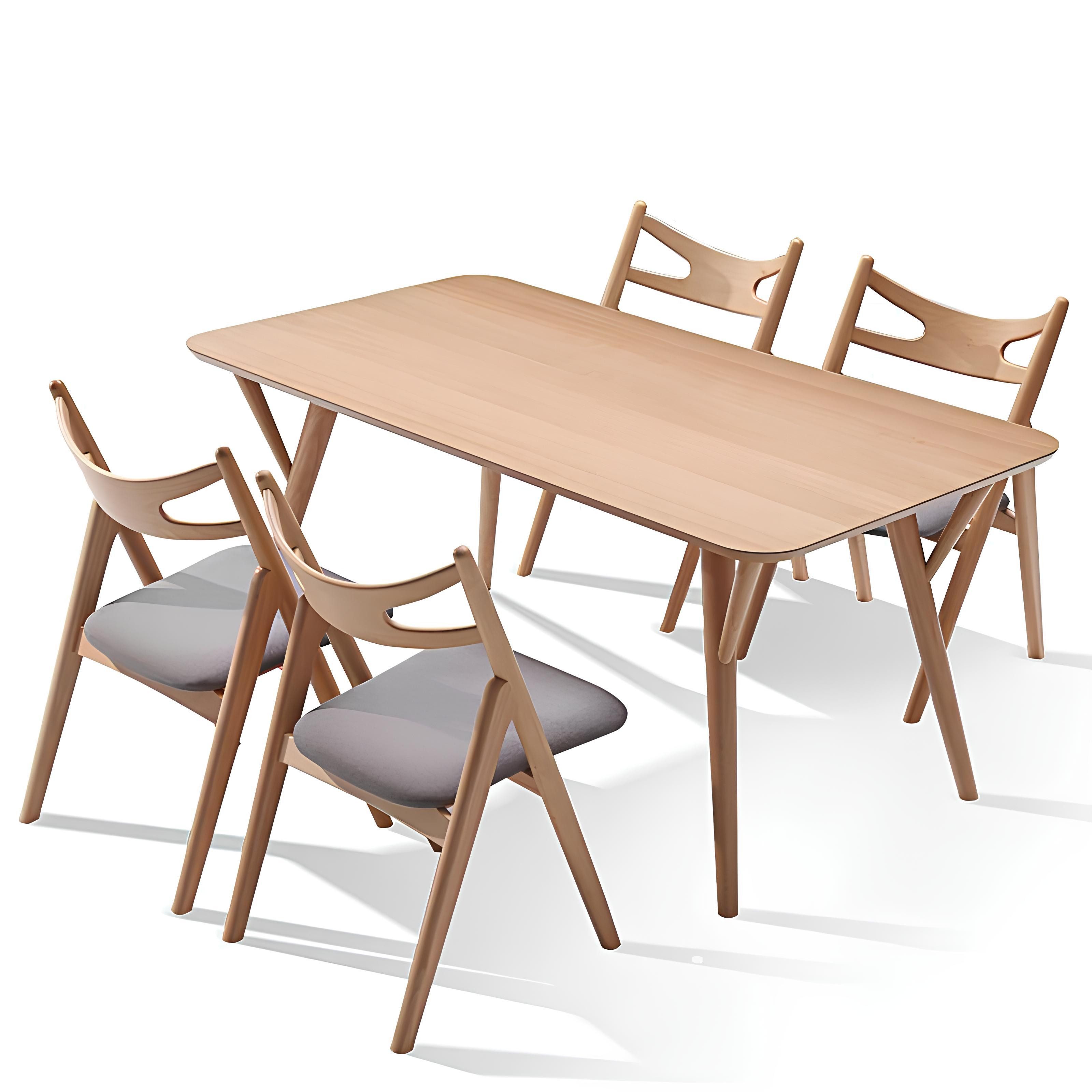 JVmoebel Esszimmer-Set Elegantes Esszimmermöbel aus Holz in neutraler Brauner Farbgebung, (Esszimmer-Set, Küchen-Set), Made in Europa