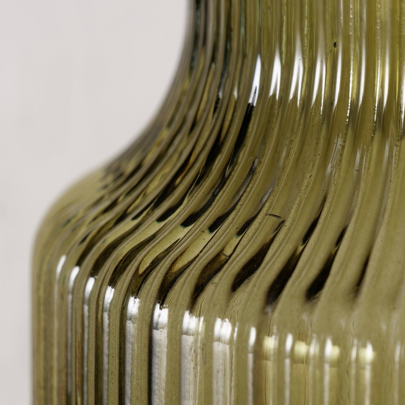 BOLTZE Tischvase Boltze Glasvasen Set 2er – geriffelte Vasen 14 cm, Ø 9 cm, Glas (2 St)