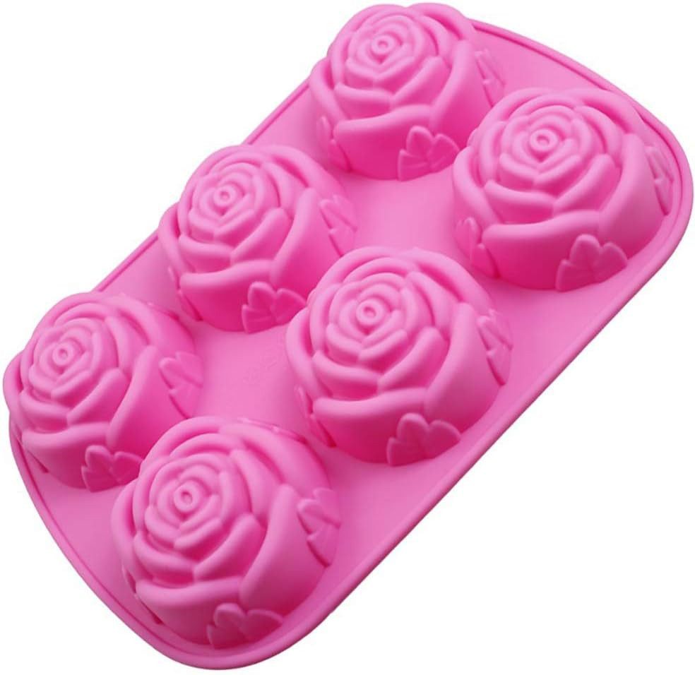 FELIXLEO Silikonform Rosen Silikonform 6 Kavität Kuchen Schokolade Seife DIY, (1-tlg)