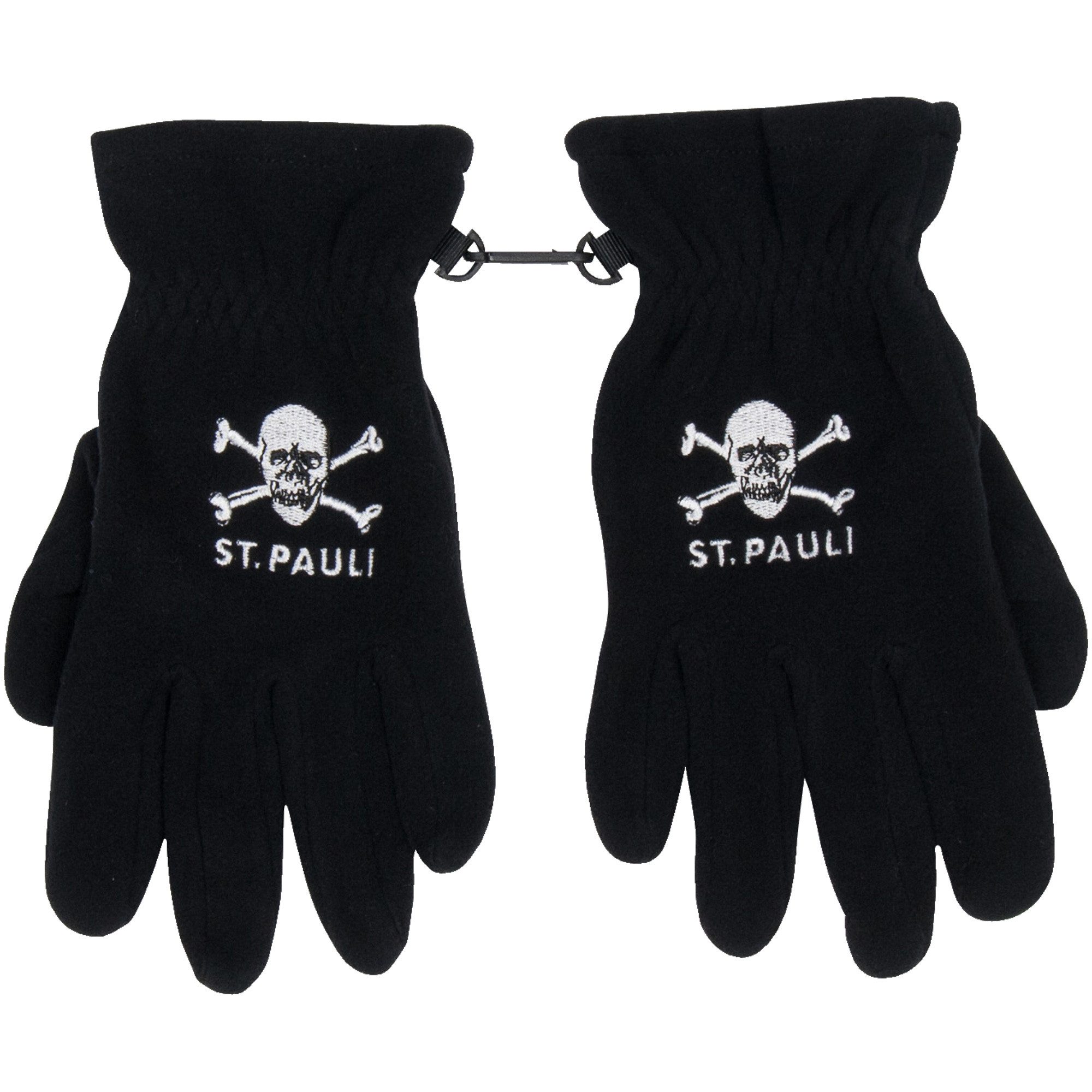 FC St. Pauli Baumwollhandschuhe FC St. Pauli - Handschuhe Totenkopf Recycled Fleece - schwarz