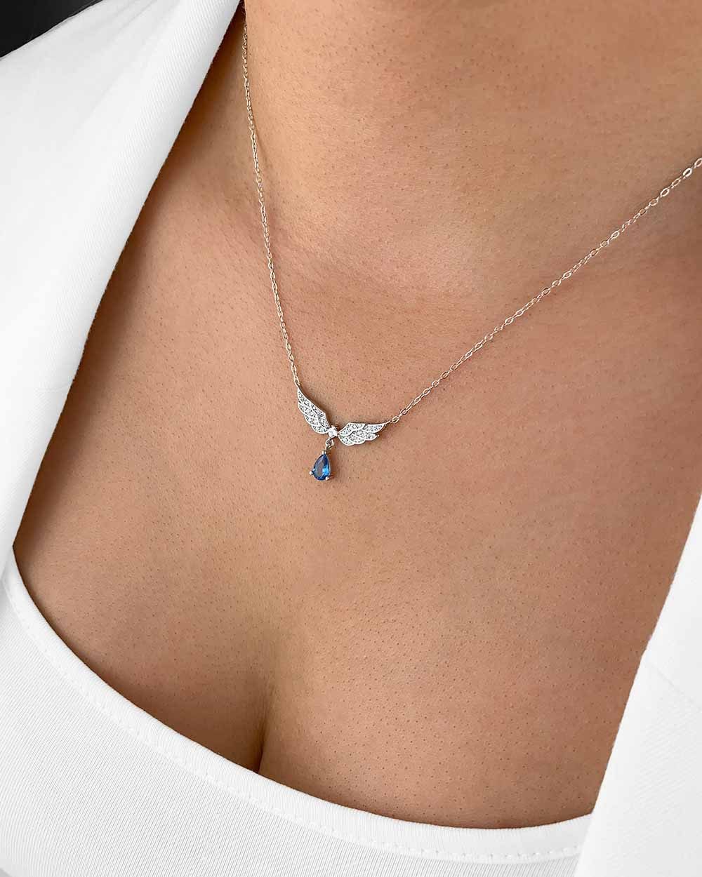 DANIEL CLIFFORD Kette mit Anhänger 'Joana' Damen Halskette Silber 925 Flüge günstig online kaufen