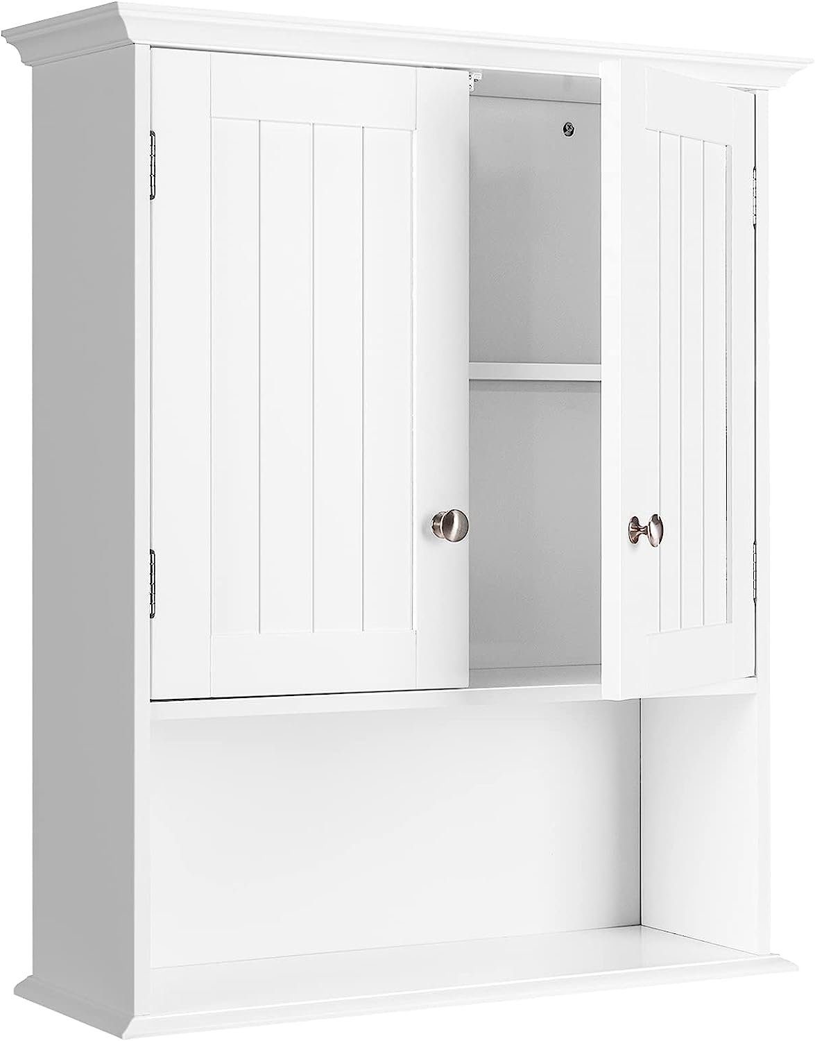 mit verstellbarem Hängeschrank Badschrank KOMFOTTEU 60×19×71cm Regal, Holz