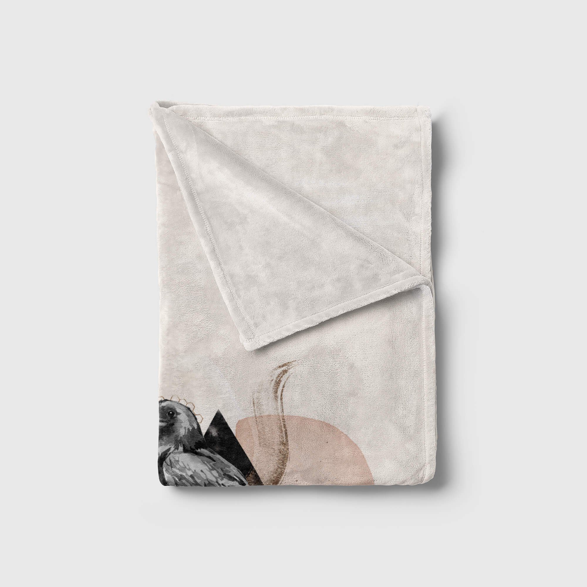 Rabe Kuscheldecke Saunatuch Handtuch (1-St), Schwarz Einzigartig Art Strandhandtuch Handtücher Dusc, Handtuch Mystisch Kunstvoll Baumwolle-Polyester-Mix Sinus