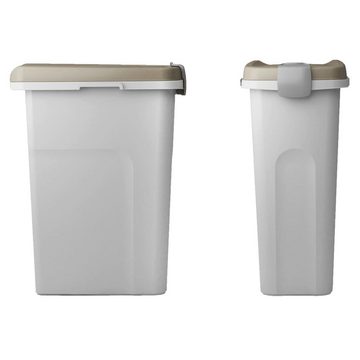 Kerbl Futterbehälter Futtertonne 25 L 39x24x51 cm Weiß und Braun, Plastik