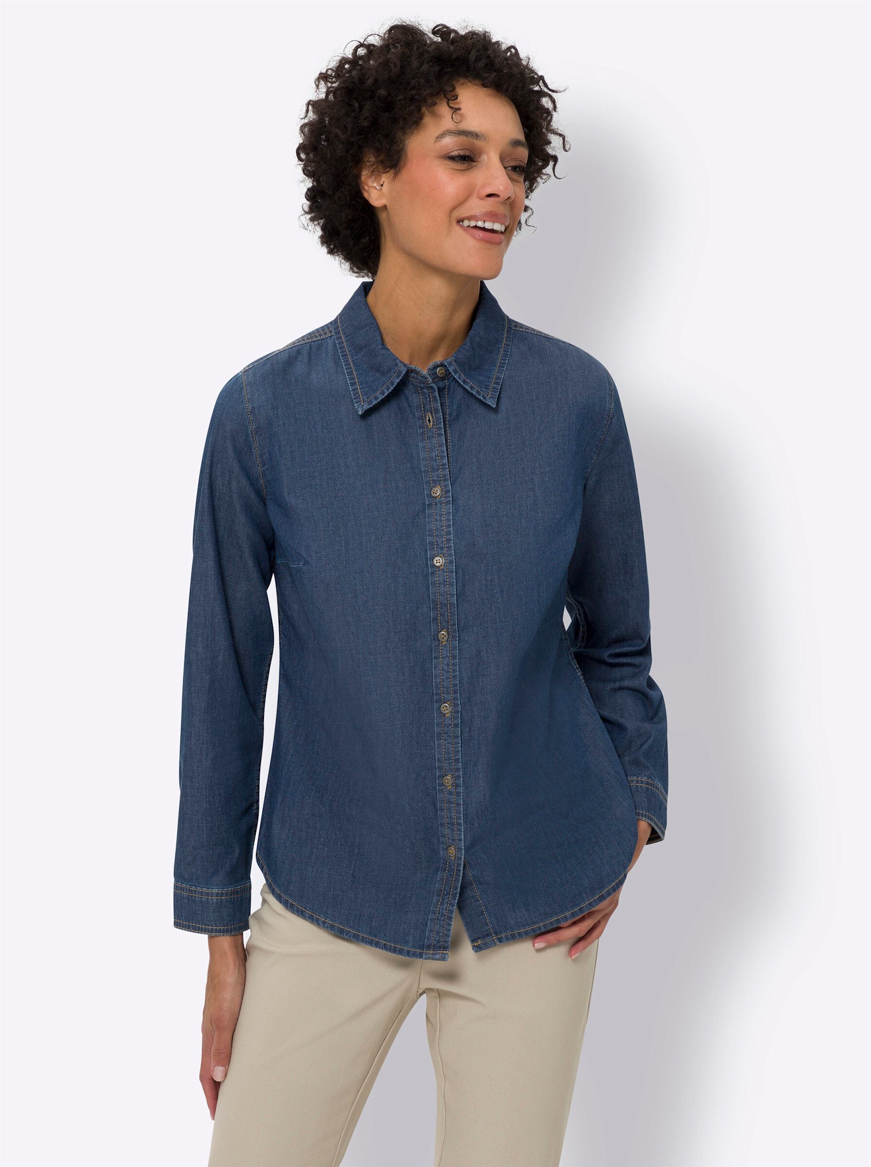 Sieh an! Klassische Bluse Jeansbluse . günstig online kaufen