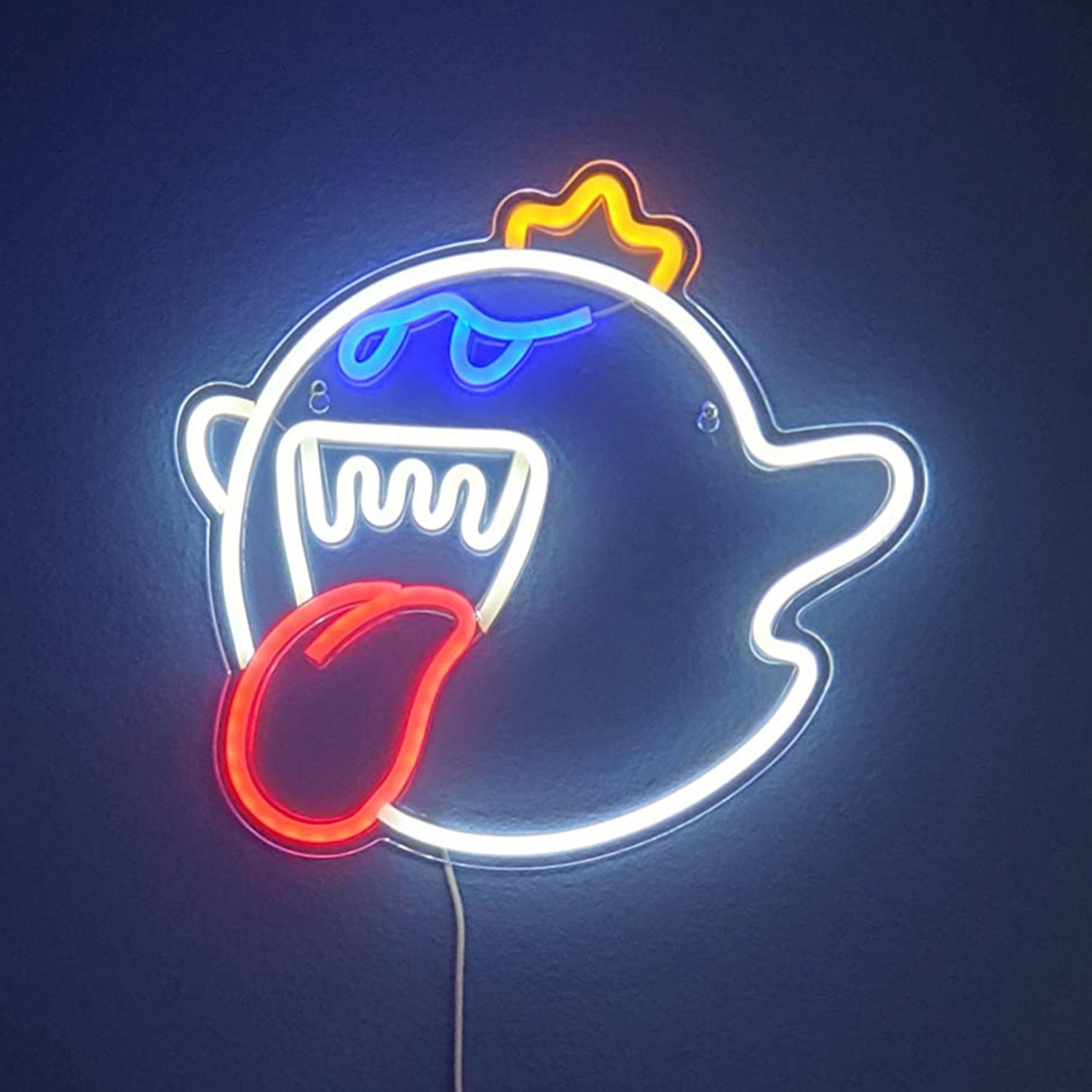 MUPOO LED Dekoobjekt Halloween Deko, King Boo Neon Sign, Gaming Neon Schild, für Gaming Zone Man Cave Geburtstagsfeier Weihnachtsgeschenk