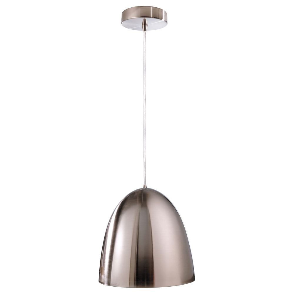 Deko-Light Pendelleuchte Geschmackvolle Pendelleuchte Bell aus Metall in satiniert silber