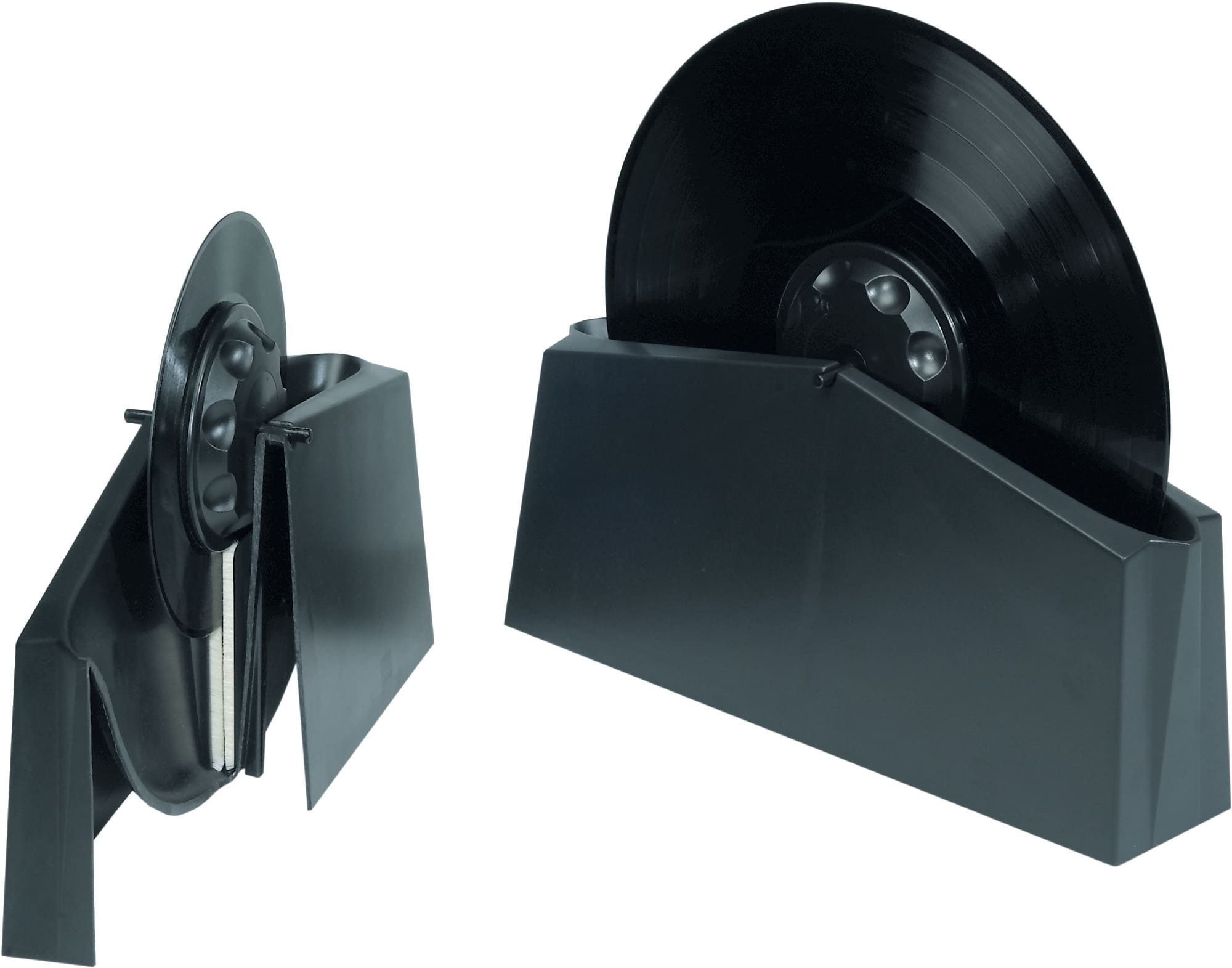 Knosti Plattenspieler-Reinigungs-Set Knosti Disco-Antistat Schallplatten Waschgerät, (inkl. Etikettendichtschale, Reinigungmittel, Trockenständer & Trichter), Schallplattenwaschmaschine mit austauschbaren Bürsten